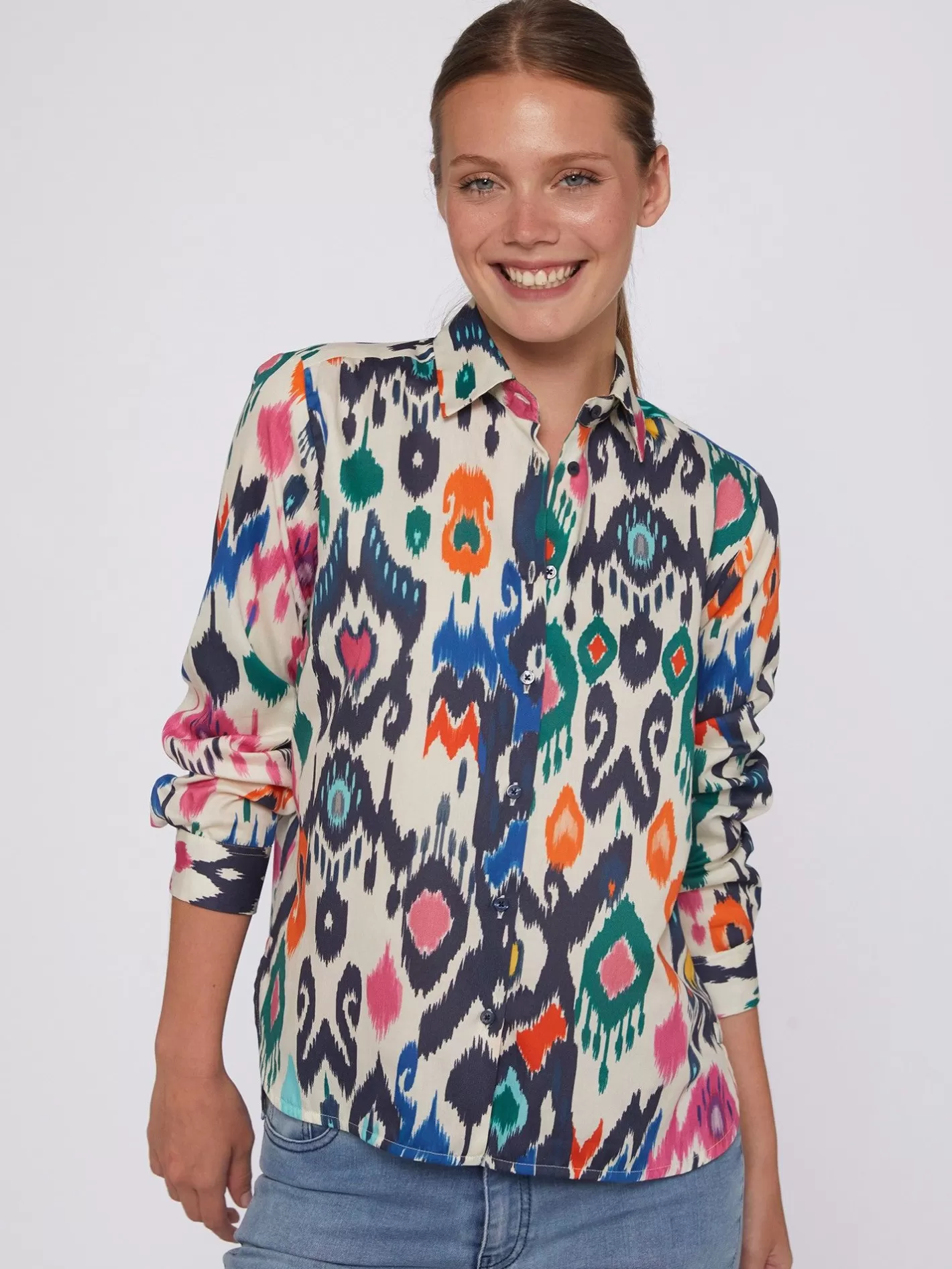 Camisas | Vilagallo Camisa Algodon Estampado Ikat