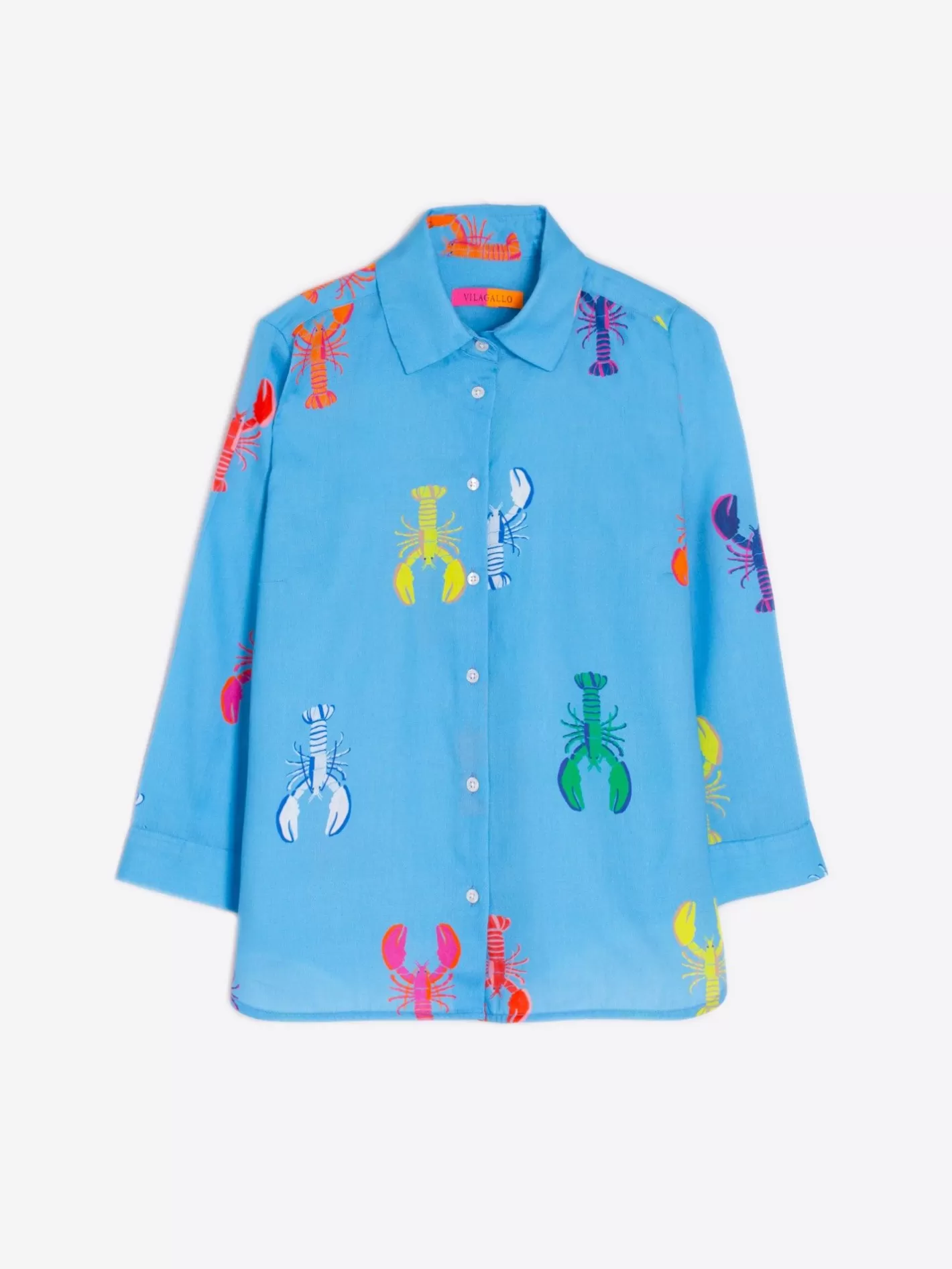 Camisas | Vilagallo Camisa Algodon Estampado Langosta Multicolor