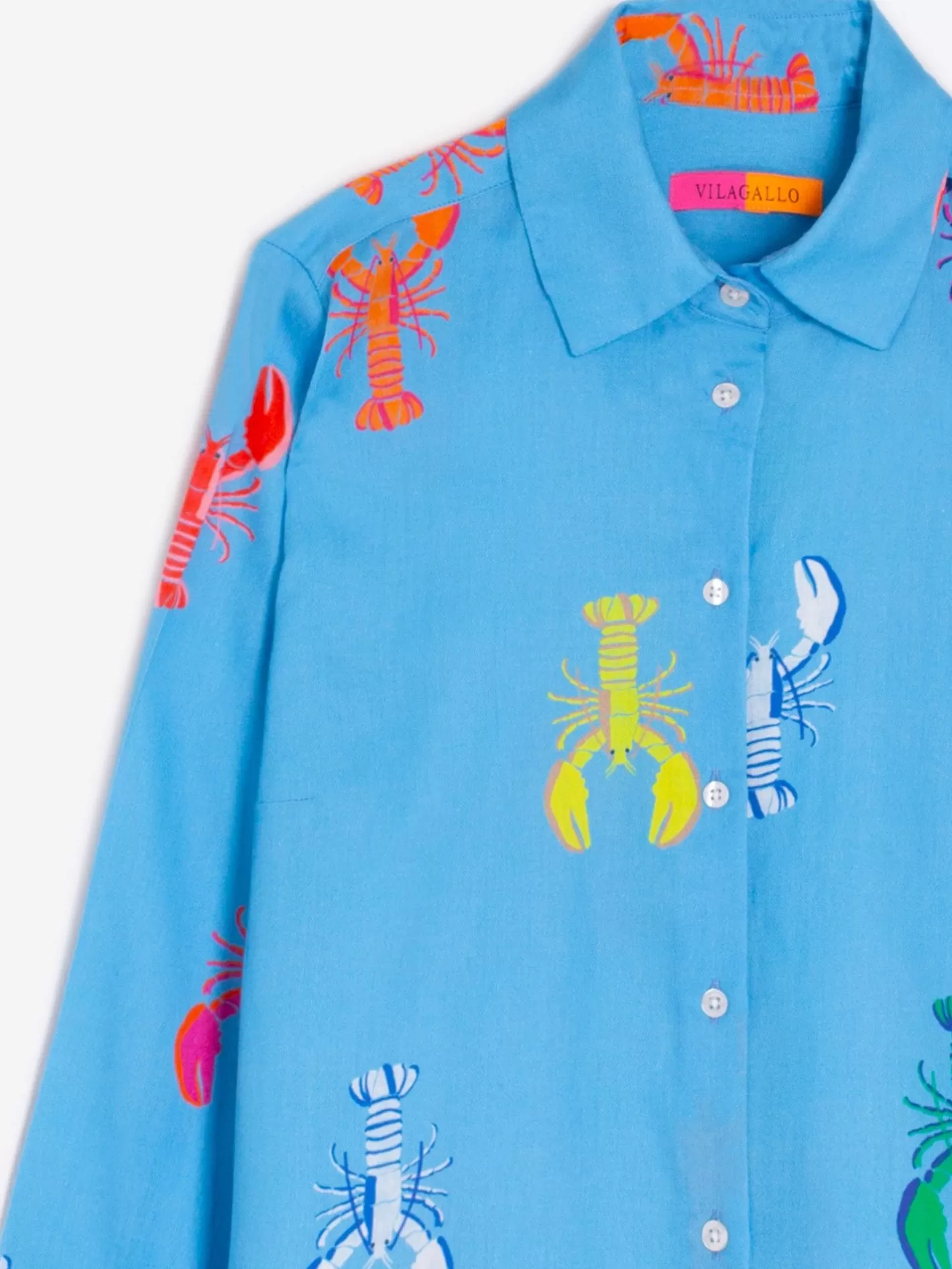 Camisas | Vilagallo Camisa Algodon Estampado Langosta Multicolor