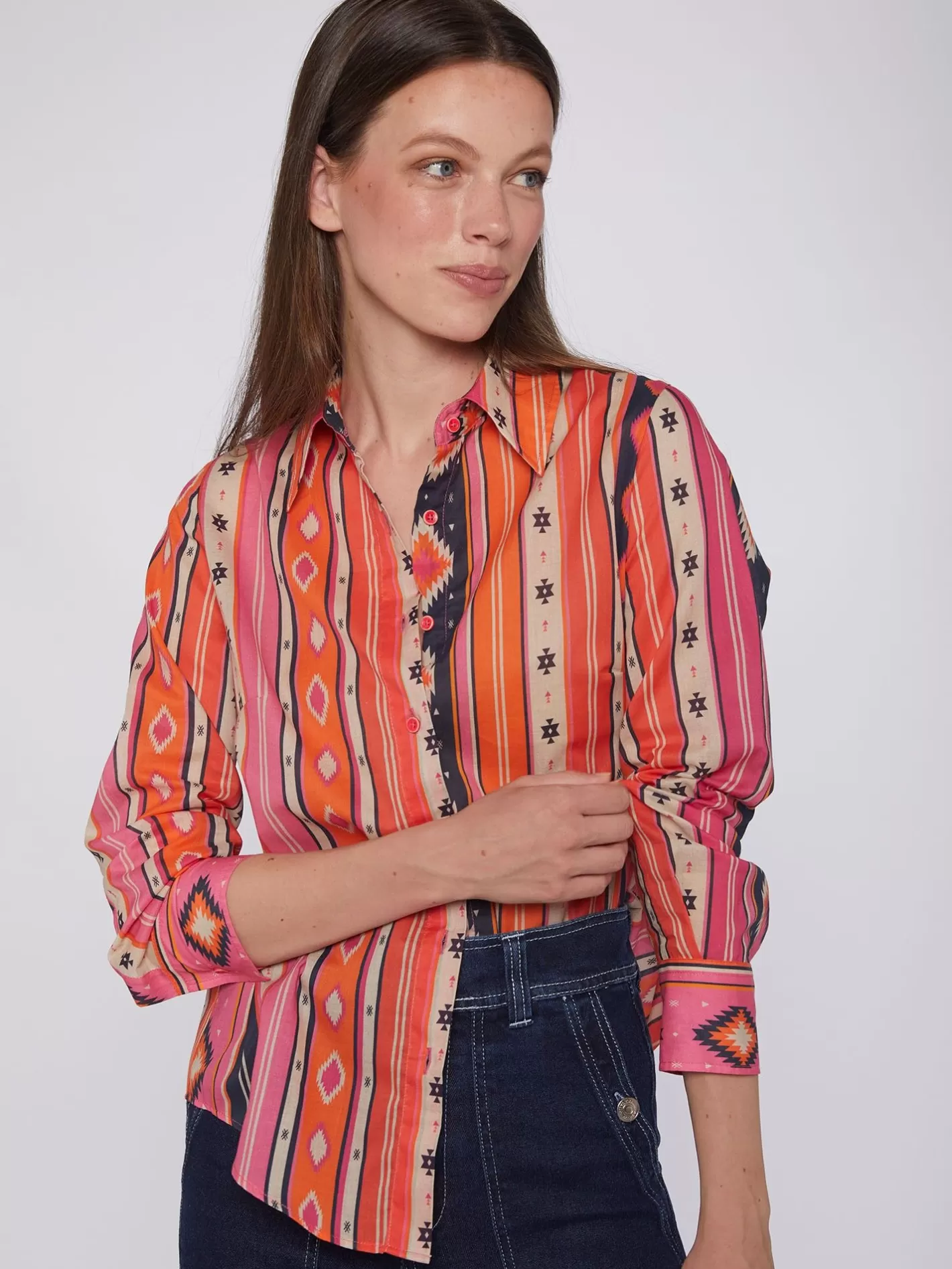 Camisas | Vilagallo Camisa Algodon Estampado Navajo