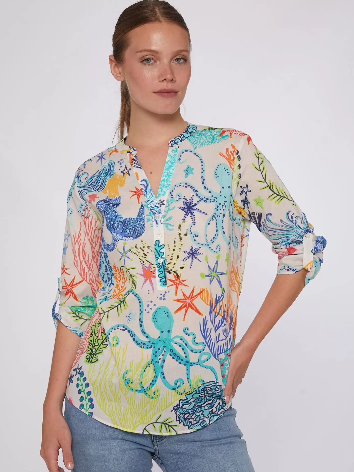 Camisas | Vilagallo Camisa Algodon Estampado Sirena