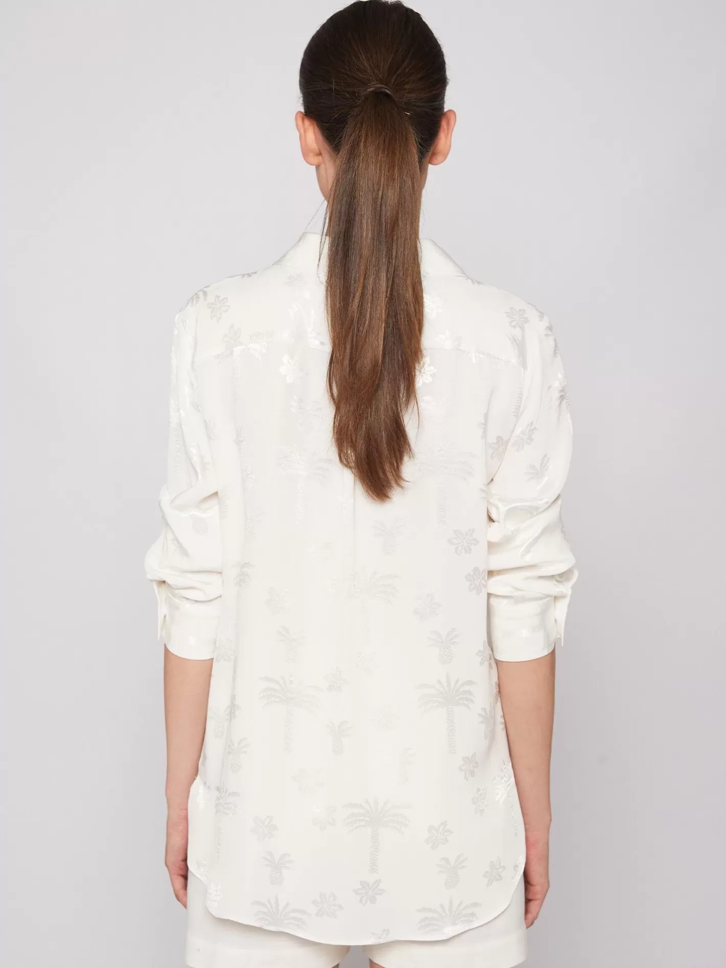 Camisas | Vilagallo Camisa Blanca Jacquard La Palma