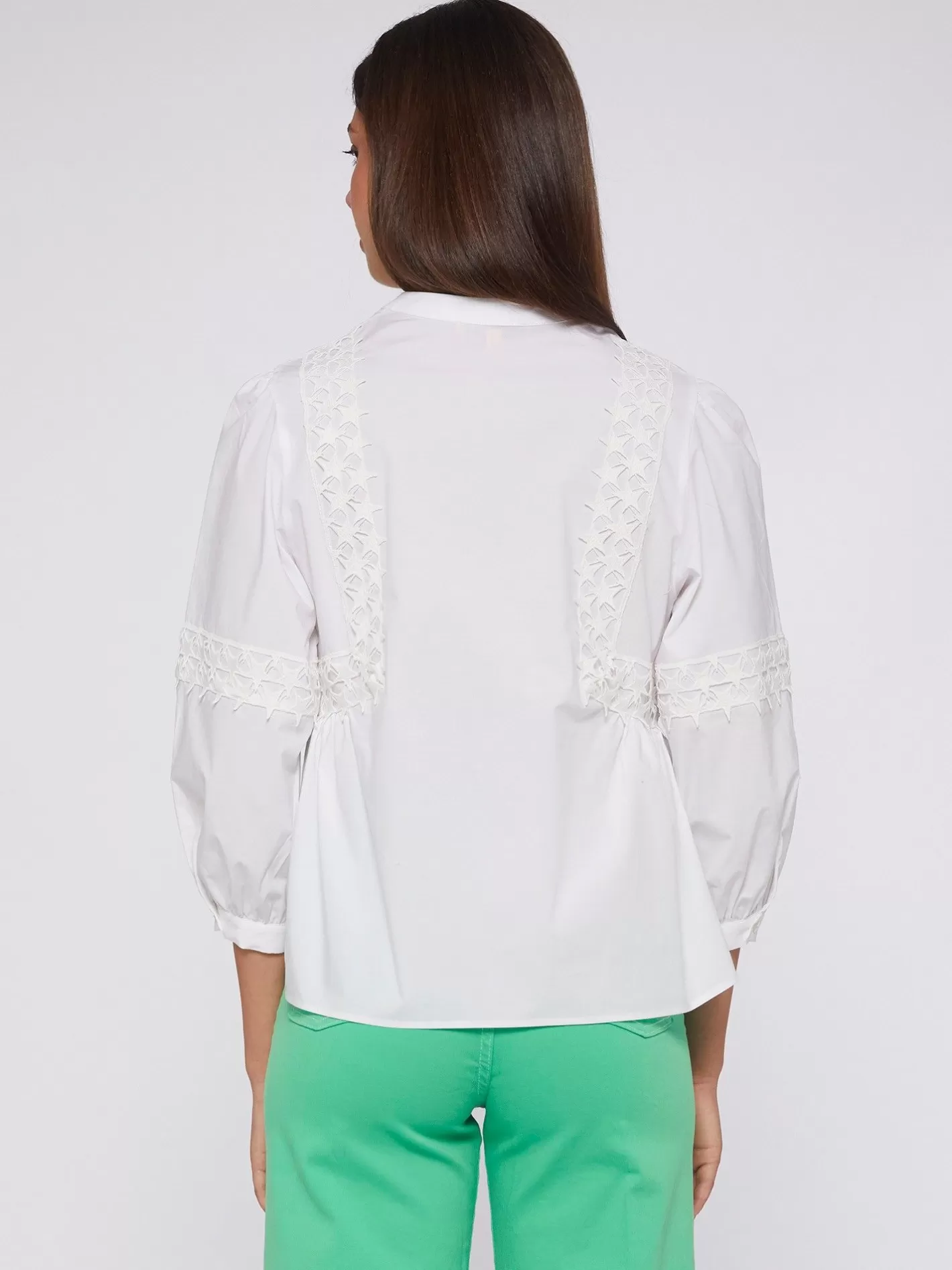 Camisas | Vilagallo Camisa Blanca Poplin Detalle Estrellas