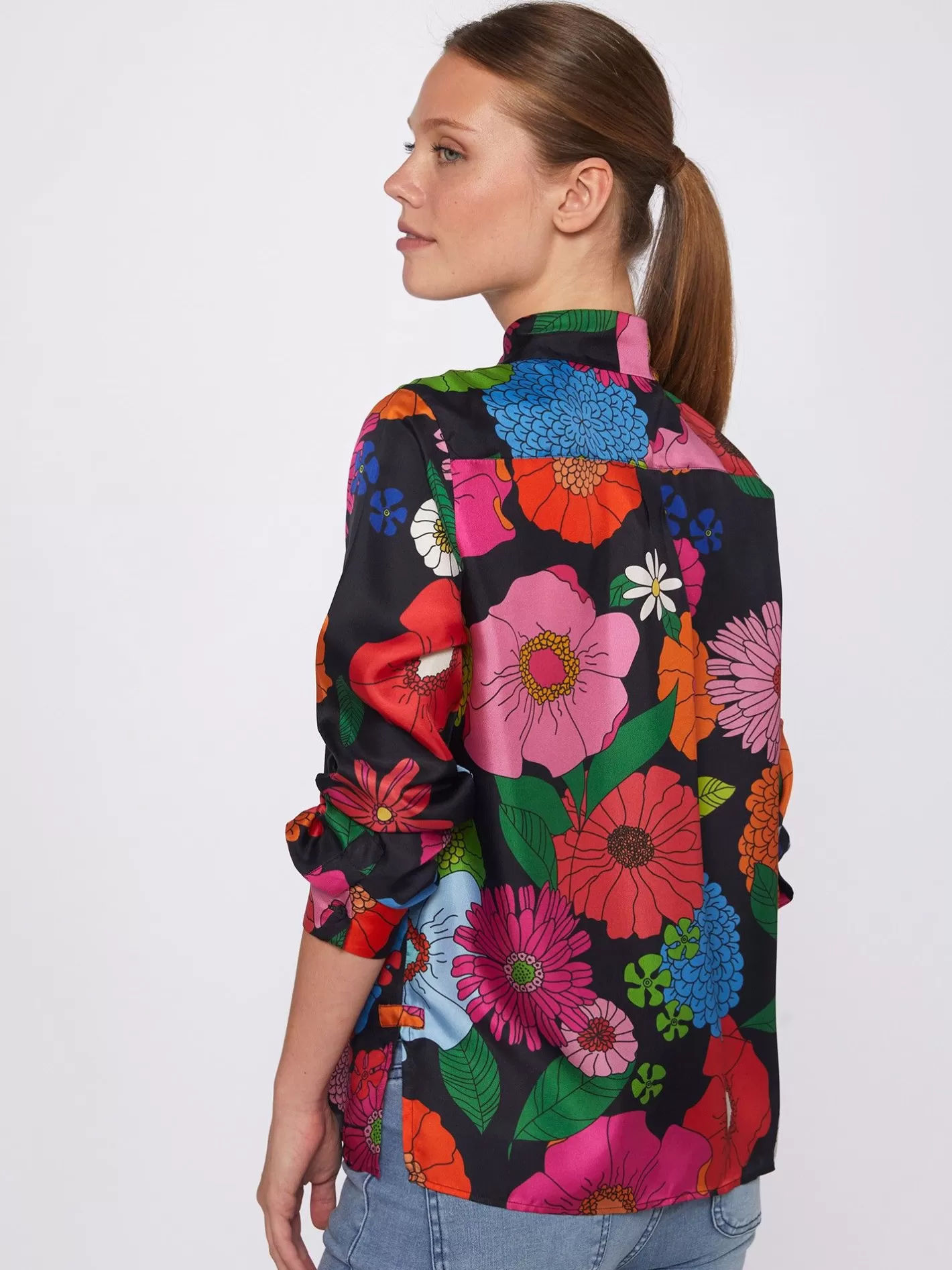 Camisas | Vilagallo Camisa De Seda Maxi Flowers