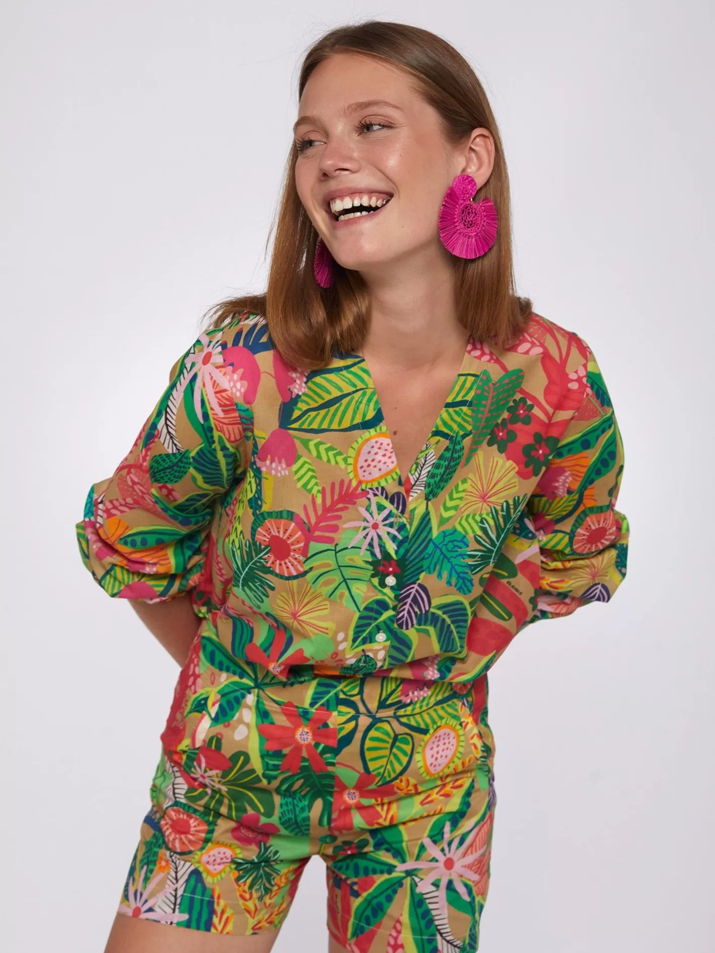 Camisas | Vilagallo Camisa Ebba Tropical Print Voile