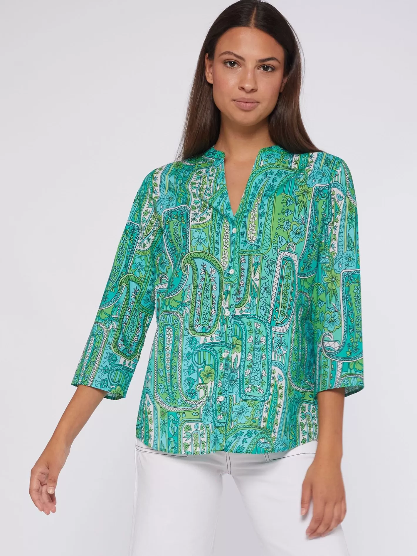 Camisas | Vilagallo Camisa Estampada Paisley Verde