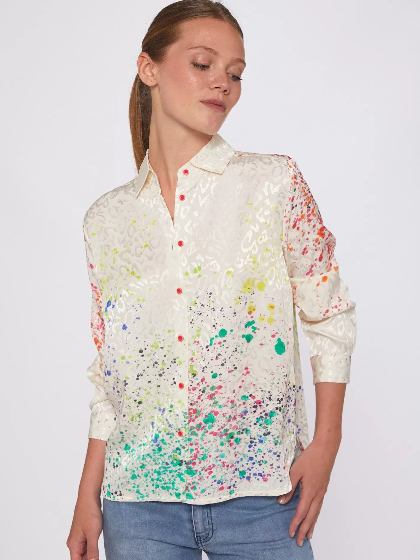 Camisas | Vilagallo Camisa Fluida Jacquard Estampado Arte