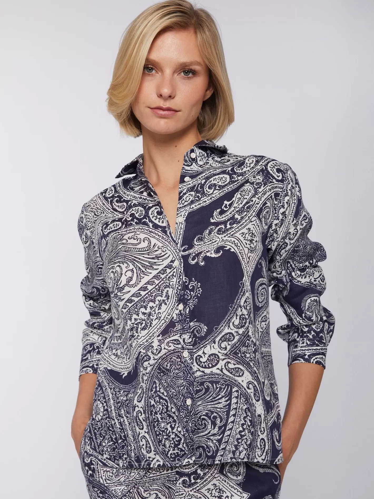 Camisas | Vilagallo Camisa Lino Estampado Paisley