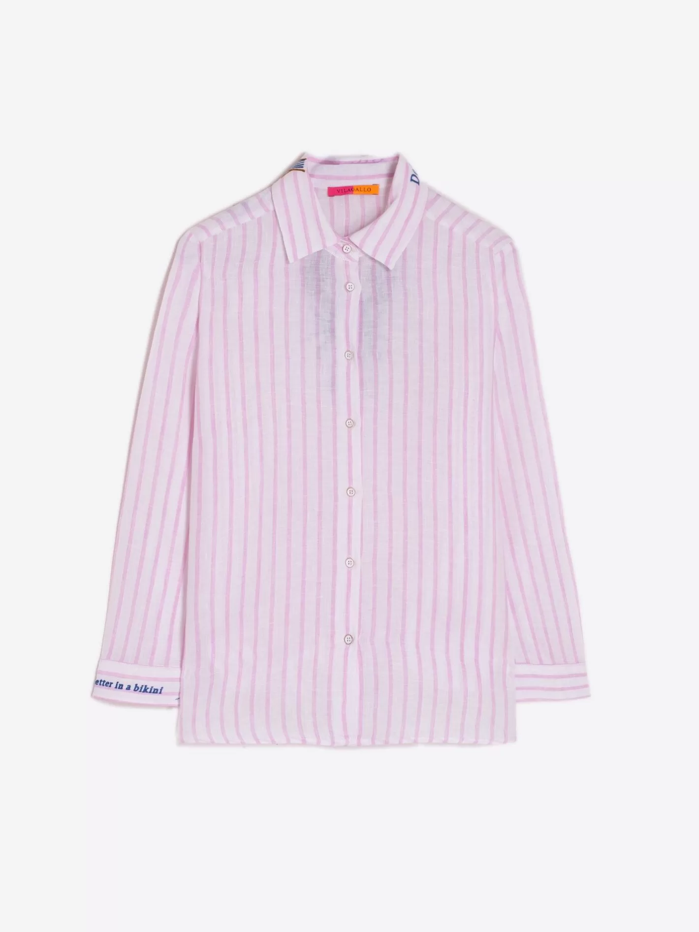 Camisas | Vilagallo Camisa Petra Emb Pink Stripe M