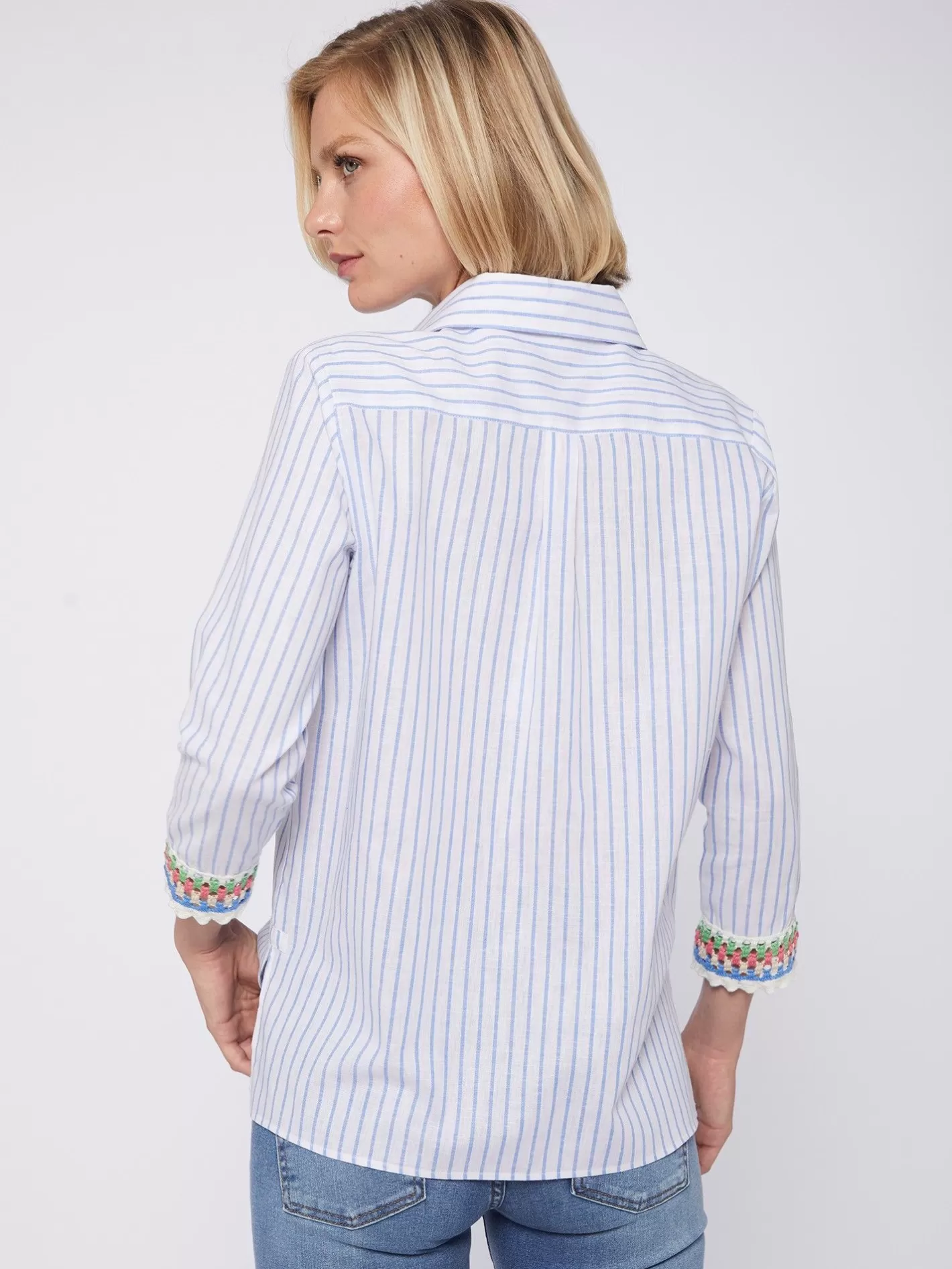 Camisas | Vilagallo Camisa Rayas Con Lino Pasaman