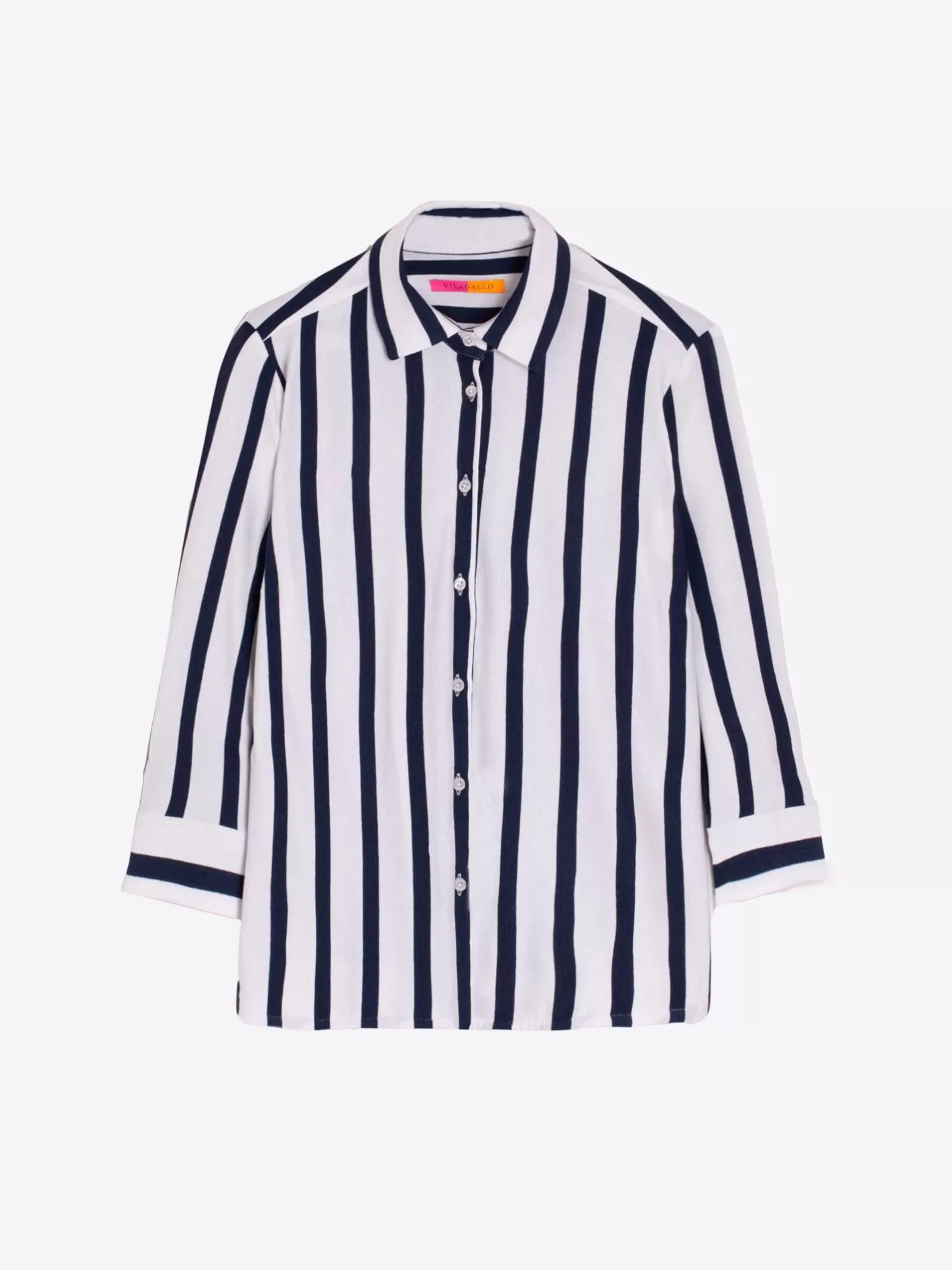 Camisas | Vilagallo Camisa Sara Ecru Navy Stripe Knit