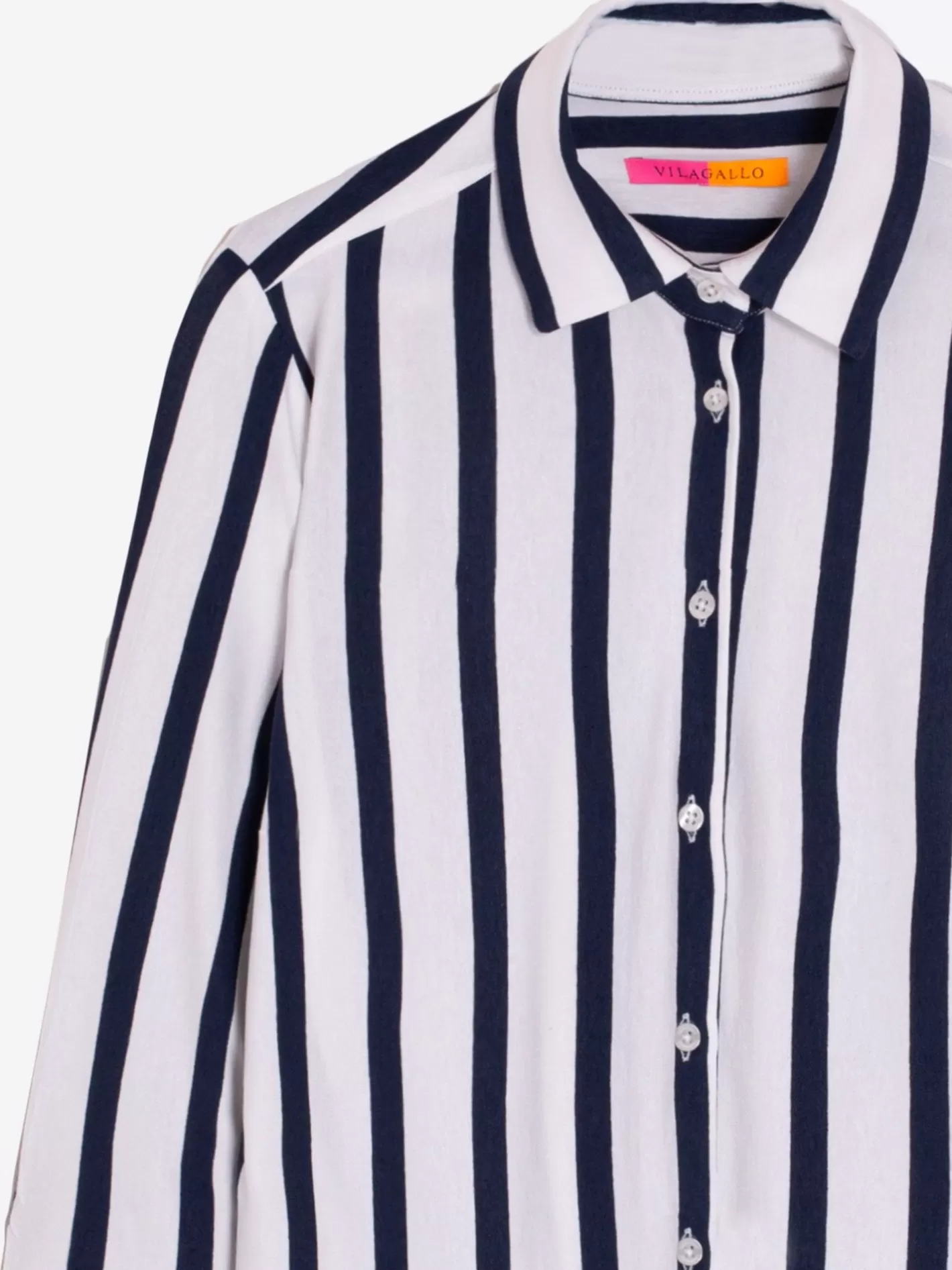 Camisas | Vilagallo Camisa Sara Ecru Navy Stripe Knit