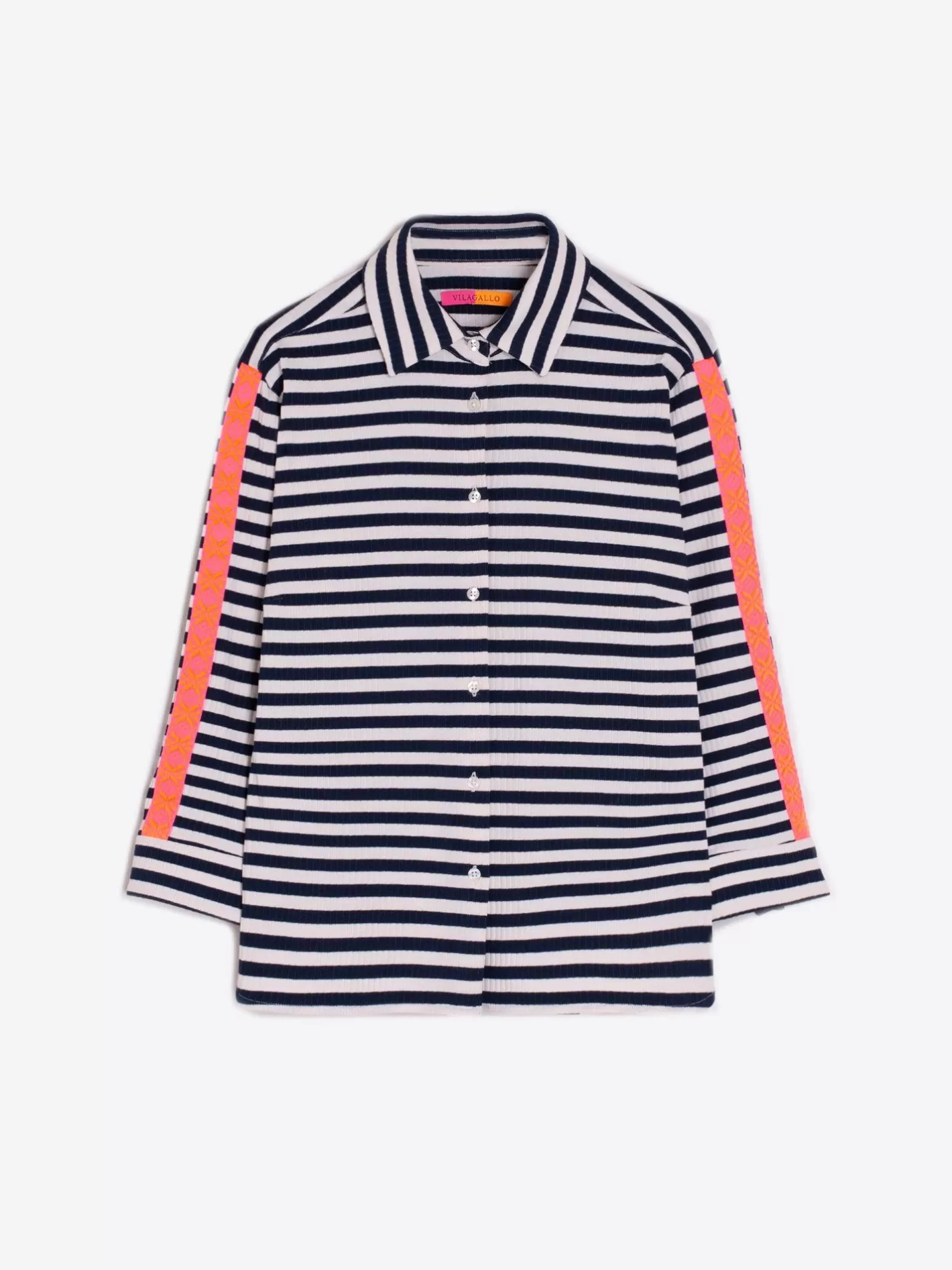 Camisas | Vilagallo Camisa Sara Navy Stripe Canale