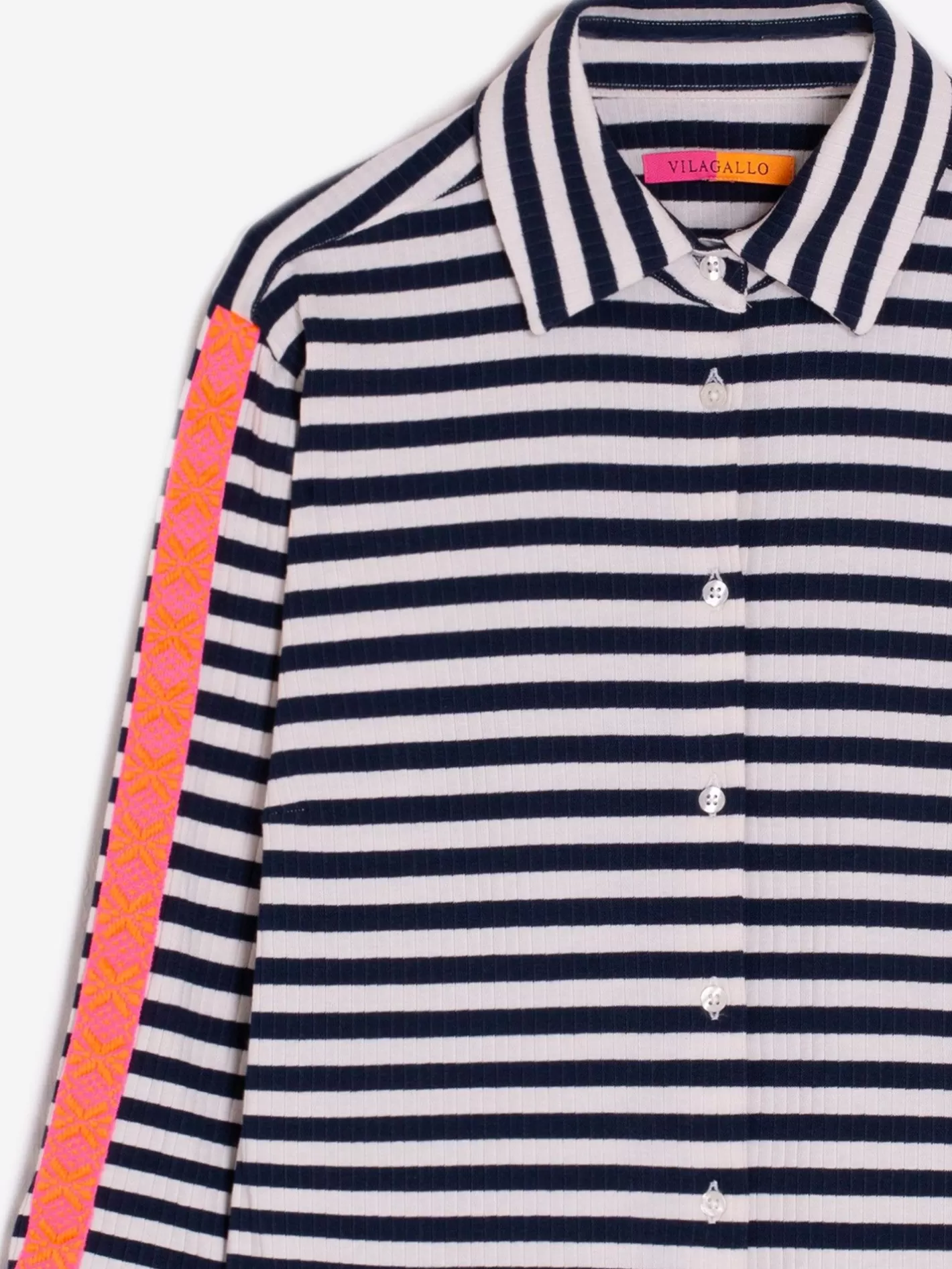 Camisas | Vilagallo Camisa Sara Navy Stripe Canale