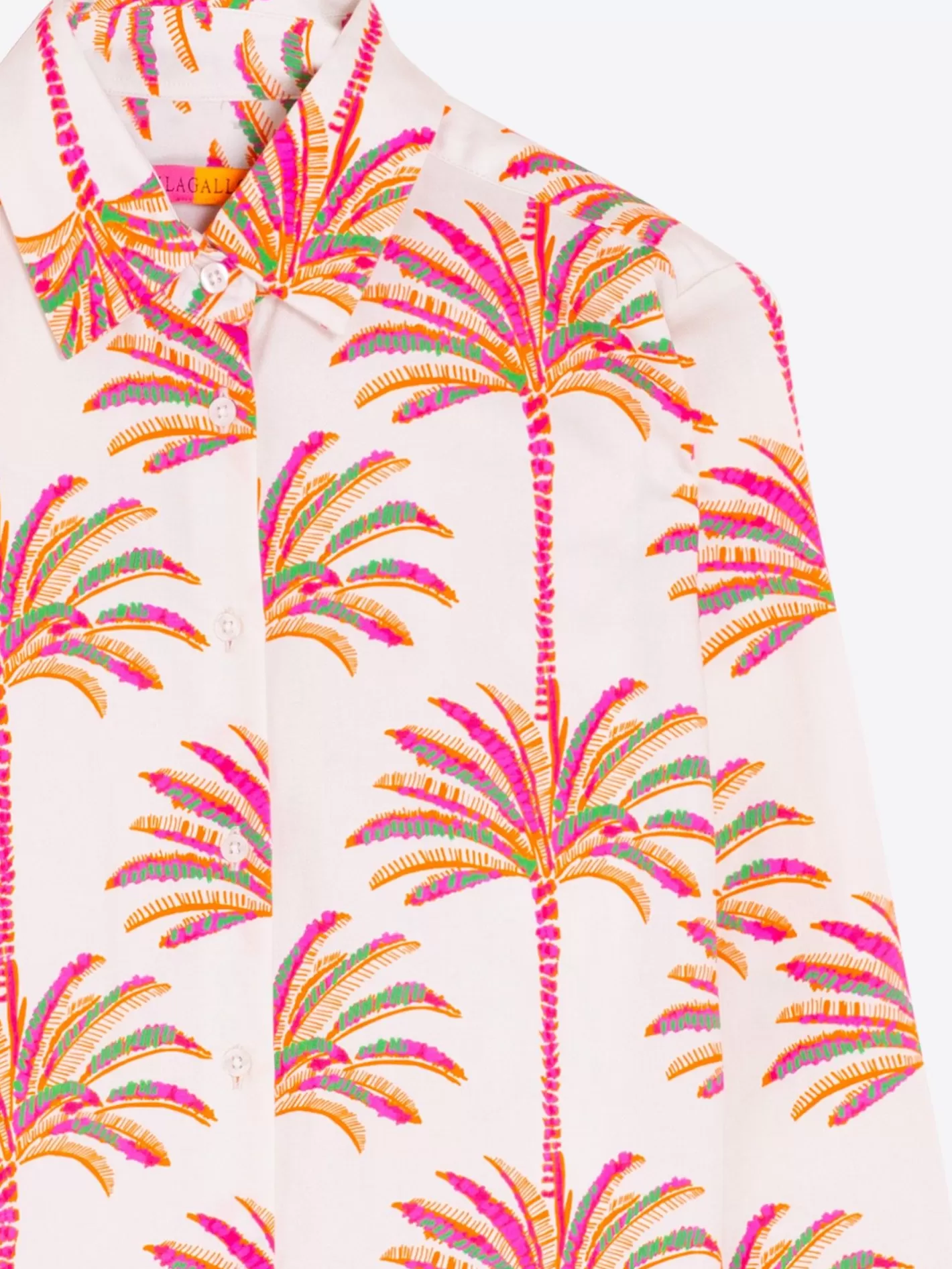 Camisas | Vilagallo Camisa Sara Pink Palm Tree Print