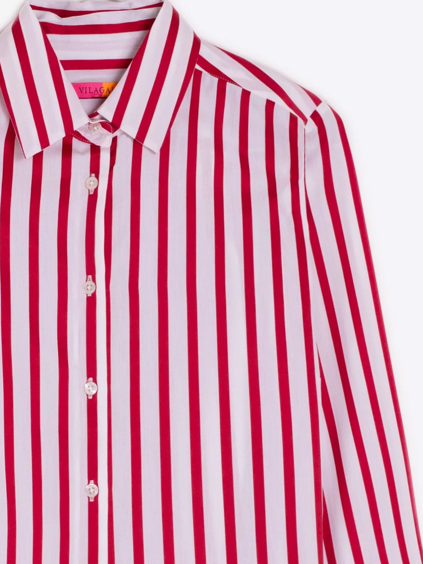 Camisas | Vilagallo Camisa Sara Red Stripe Cotton