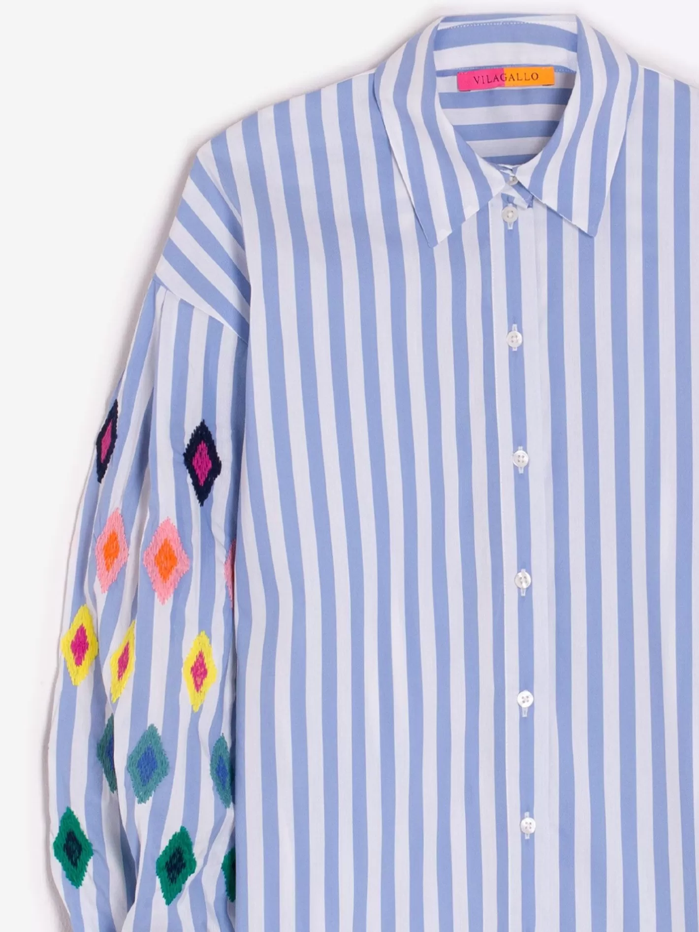 Camisas | Vilagallo Camisa Vernen Emb Light Blue Stripe