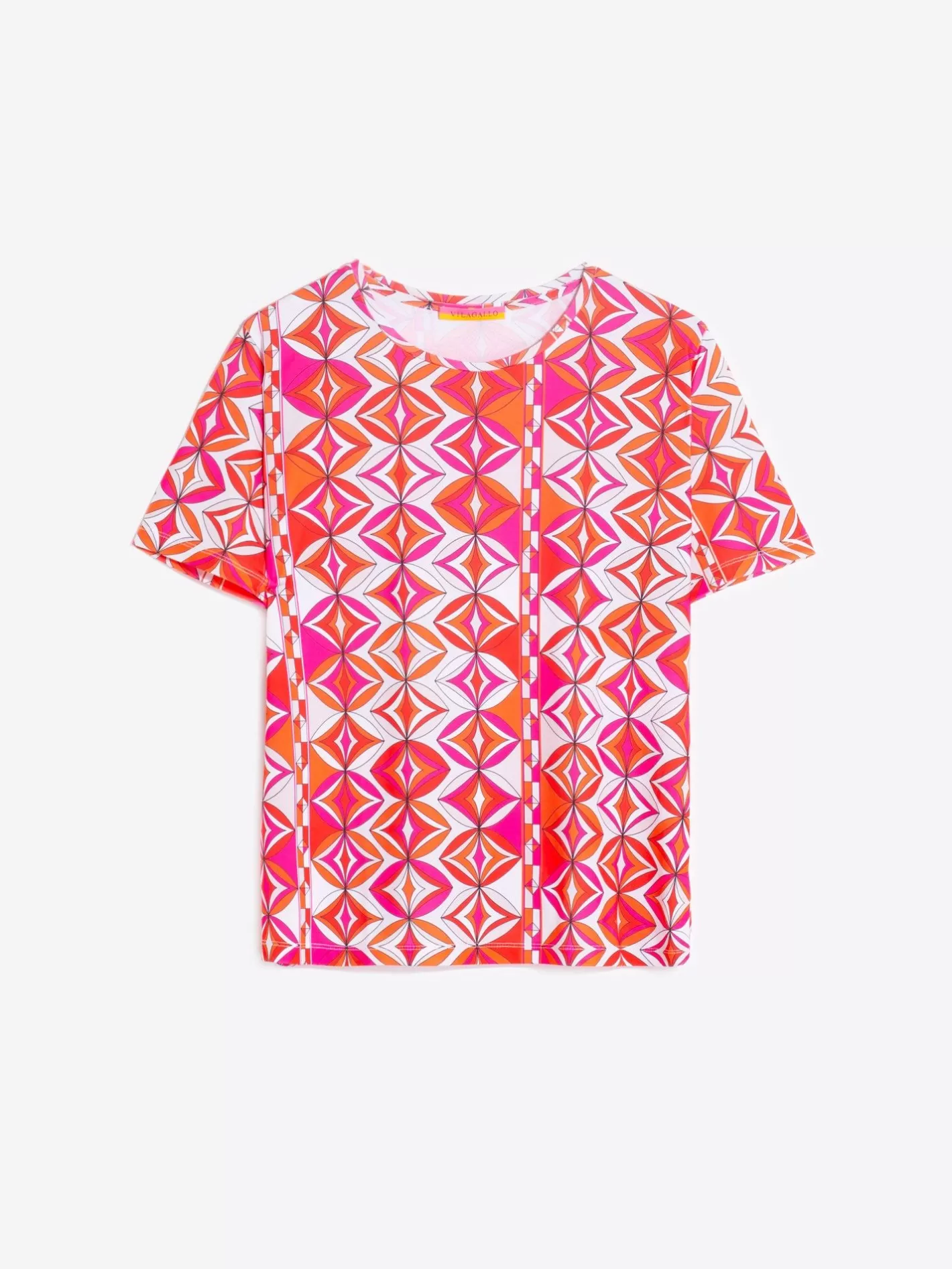 Camisetas | Vilagallo Camiseta Punto Estampado Geometrico Rosa