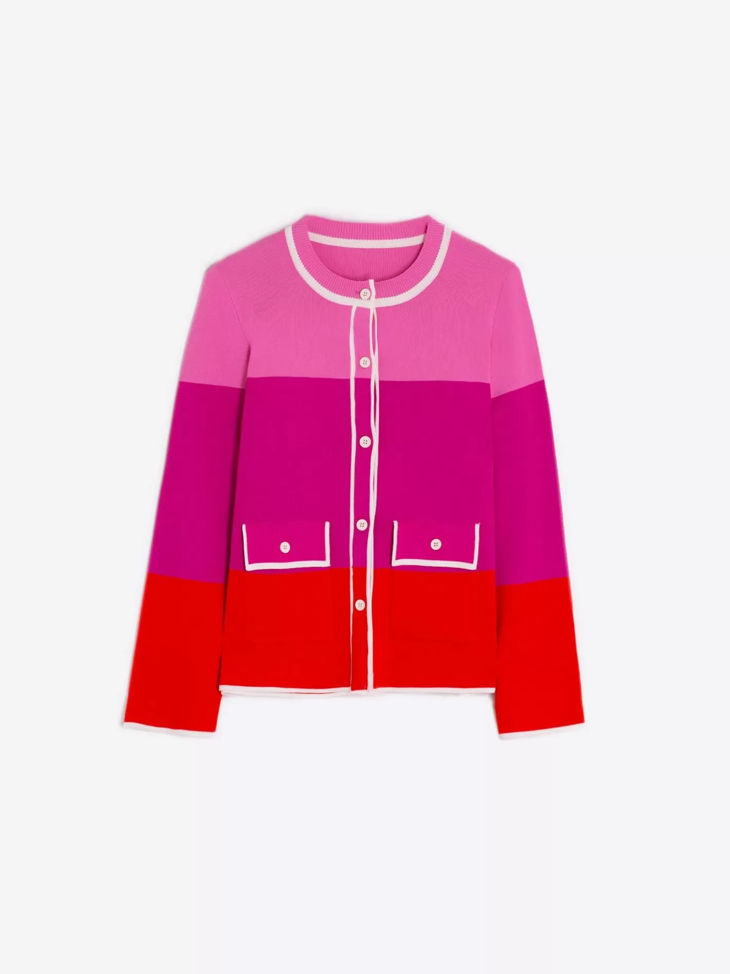 Punto | Vilagallo Cardigan Punto Tricolor Rosa Naranja