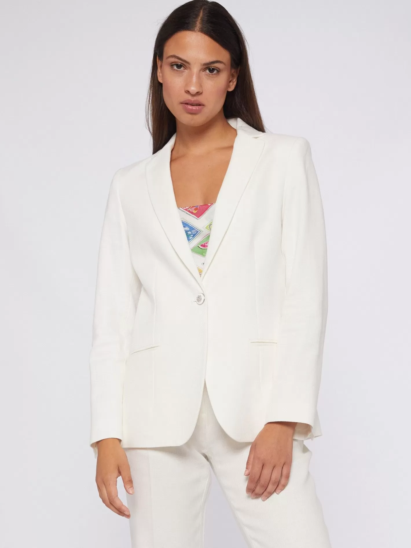 Chaquetas | Vilagallo Chaqueta Algodon Lino Blanco