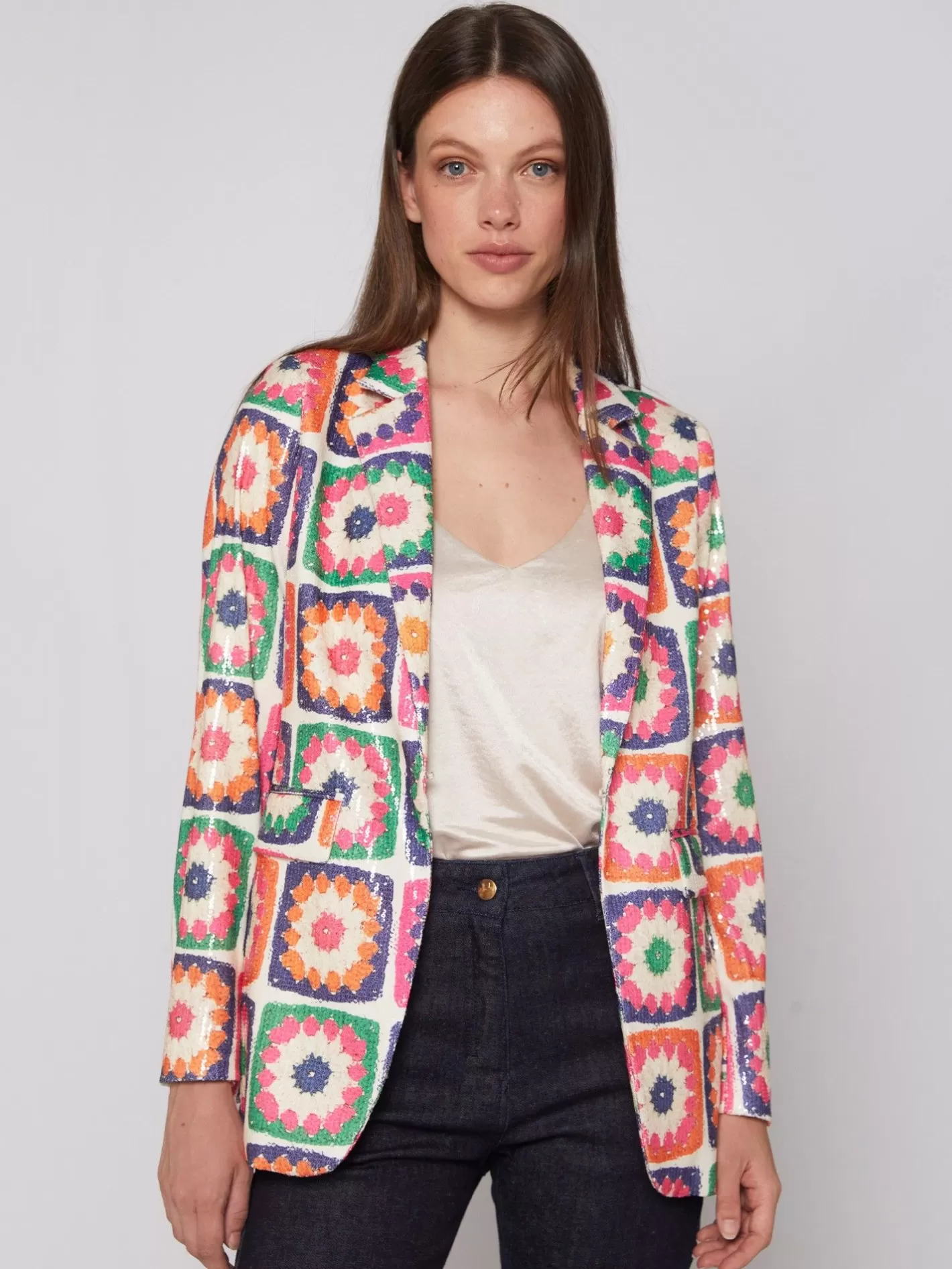 Chaquetas | Vilagallo Chaqueta Andrea Crochet Sequins