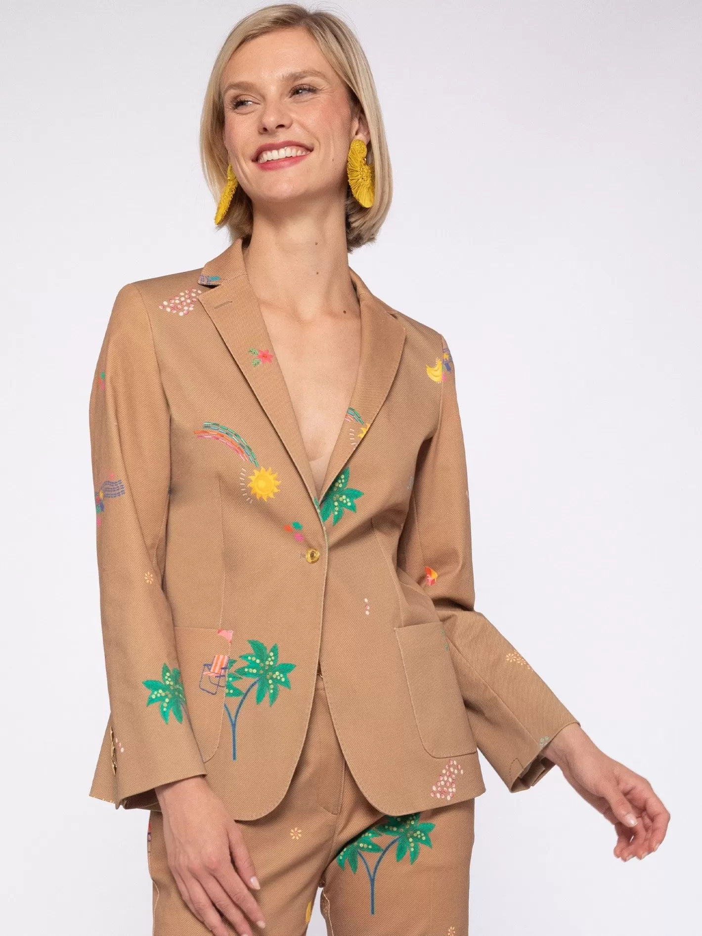 Chaquetas | Vilagallo Chaqueta Estampado Tropical