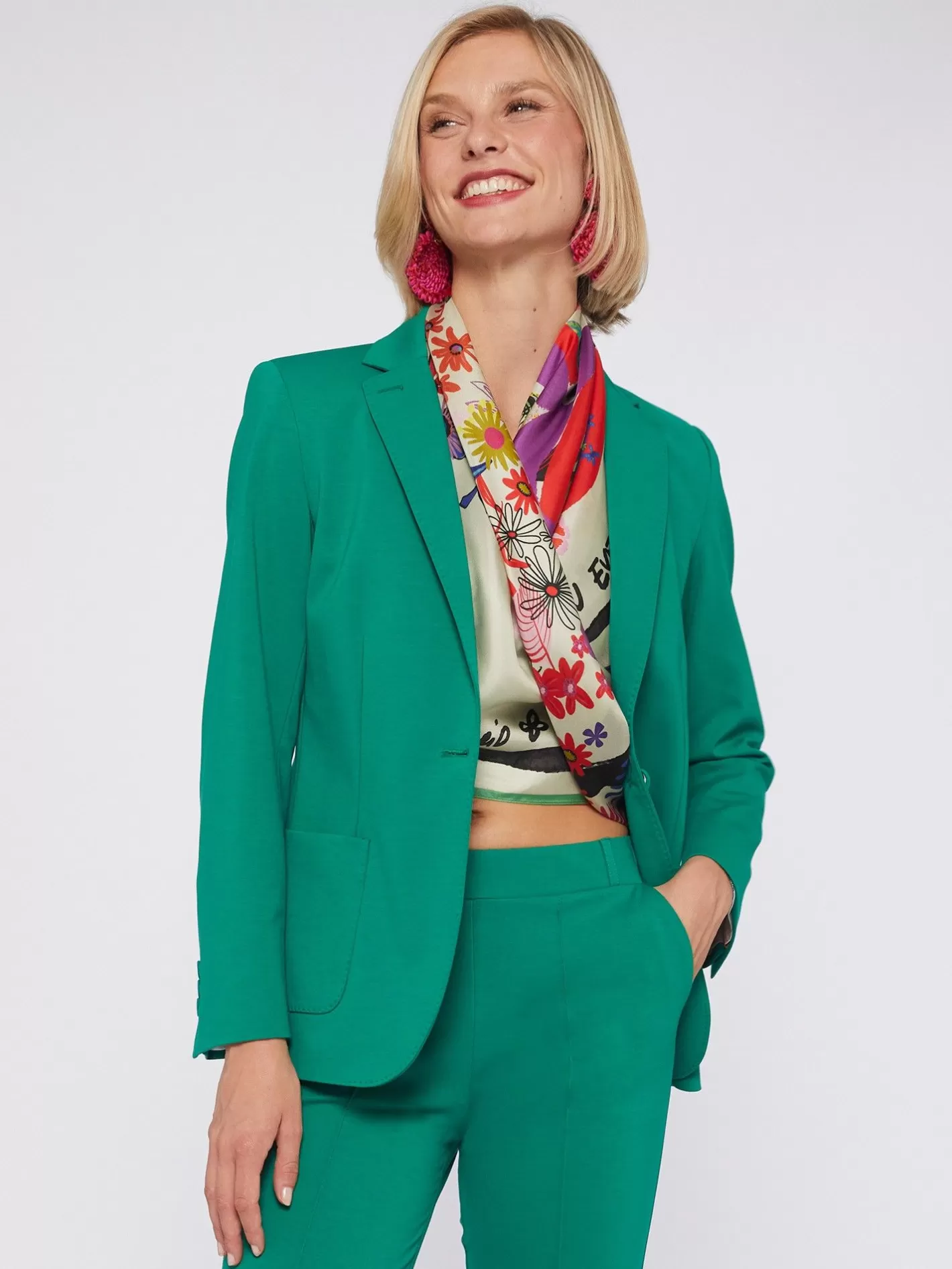 Chaquetas | Vilagallo Chaqueta Harlow Green Knit Perfect Fit