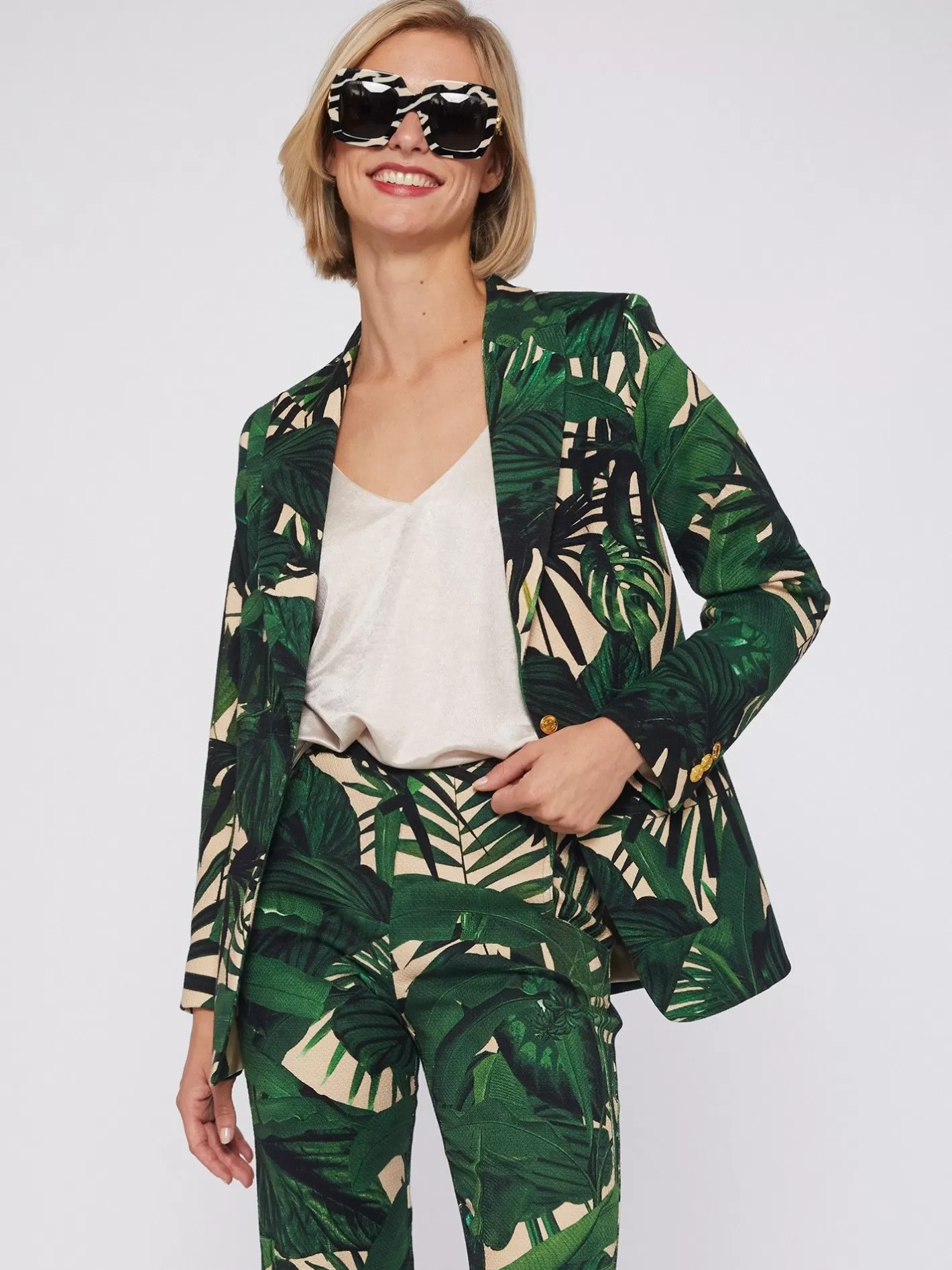 Chaquetas | Vilagallo Chaqueta Maxi Tropical Print