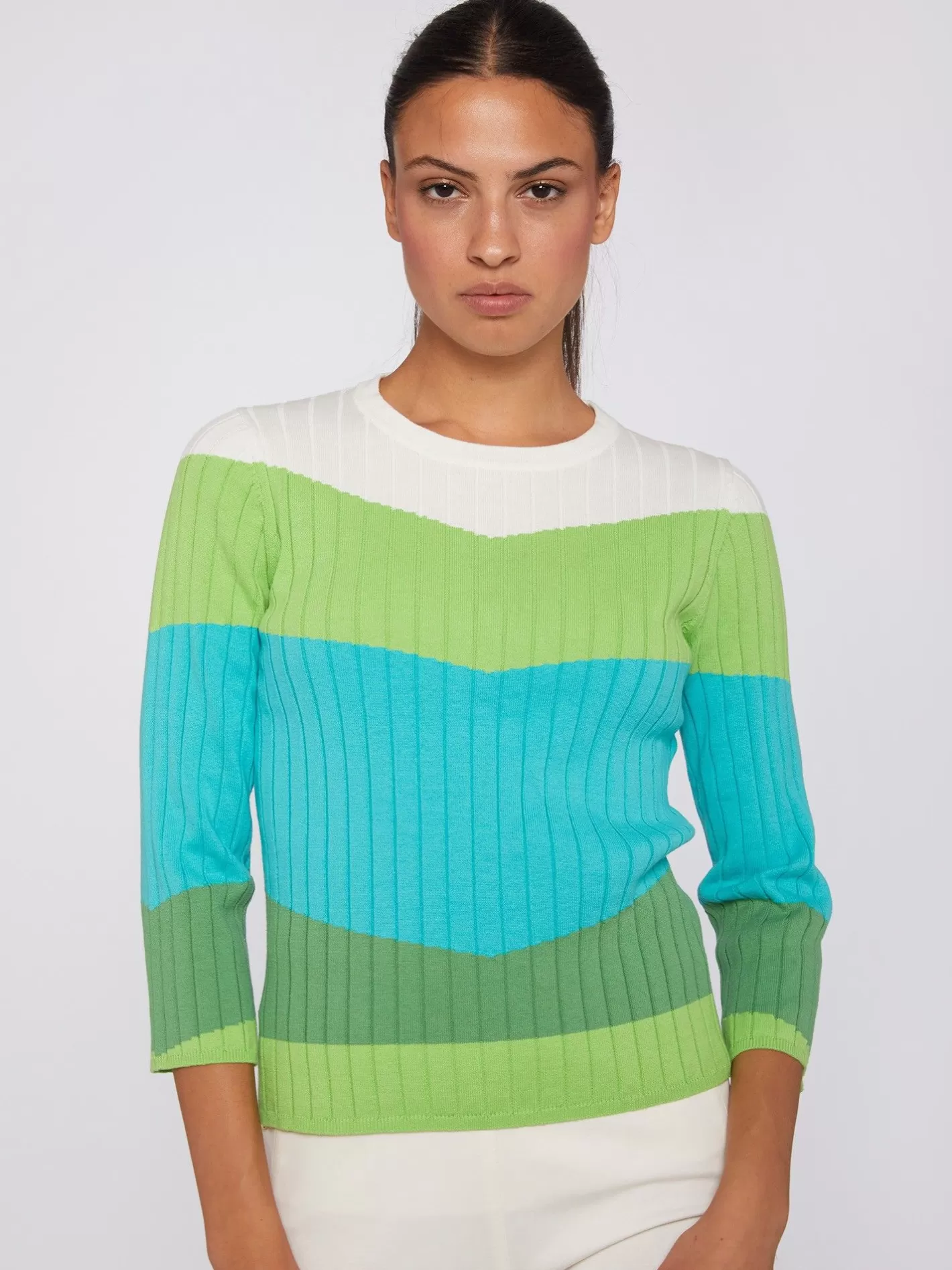 Punto | Vilagallo Jersey Punto Canale Colour Block Verde