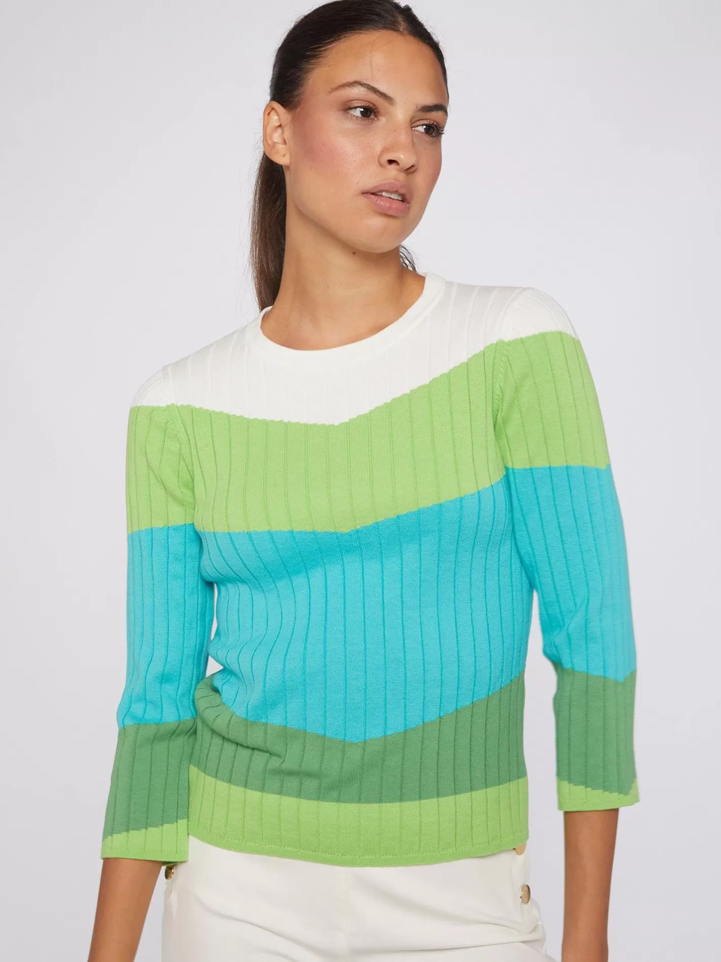 Punto | Vilagallo Jersey Punto Canale Colour Block Verde