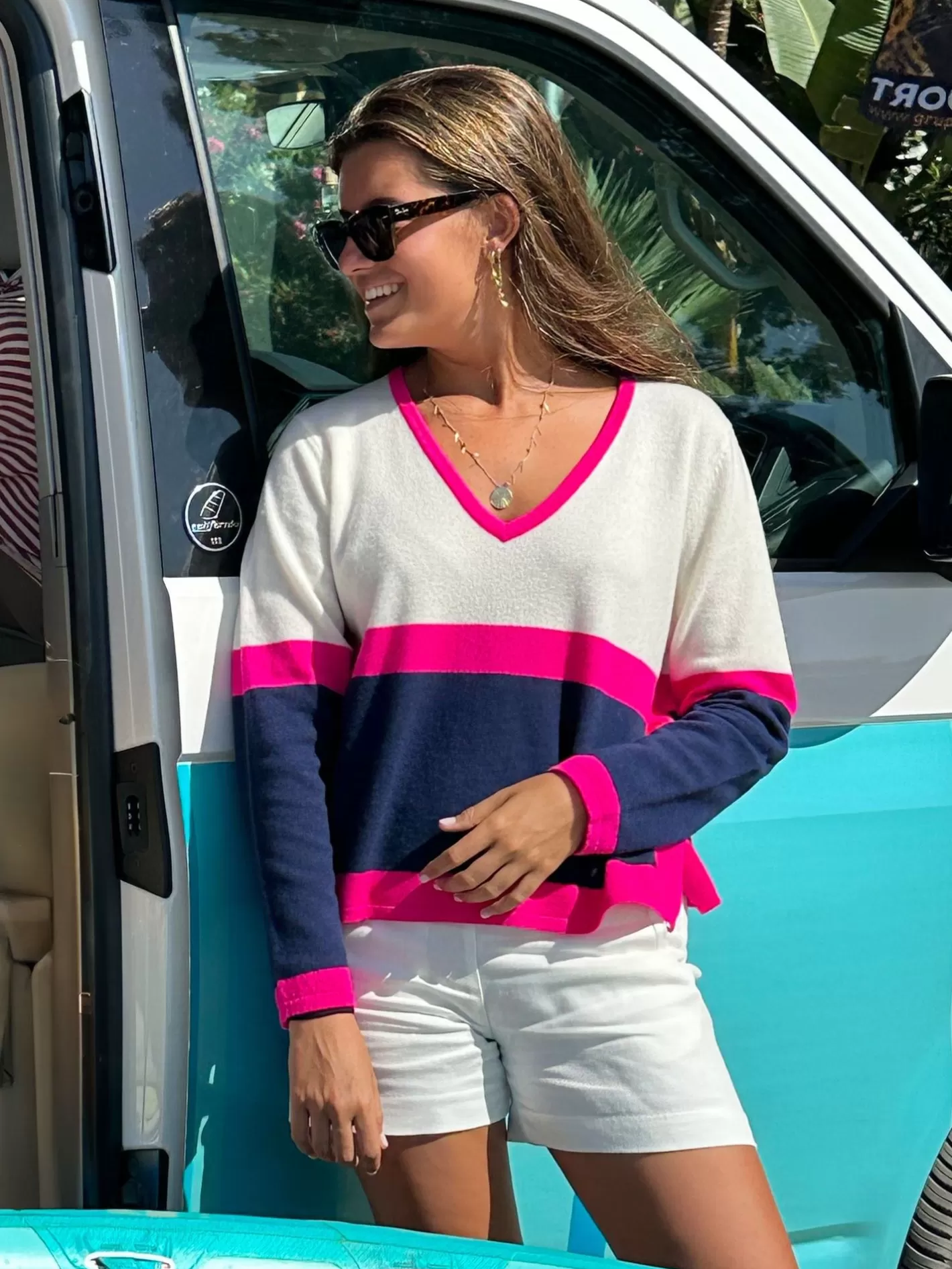 Punto | Vilagallo Jersey Punto Cuello Pico 100% Lana Merino