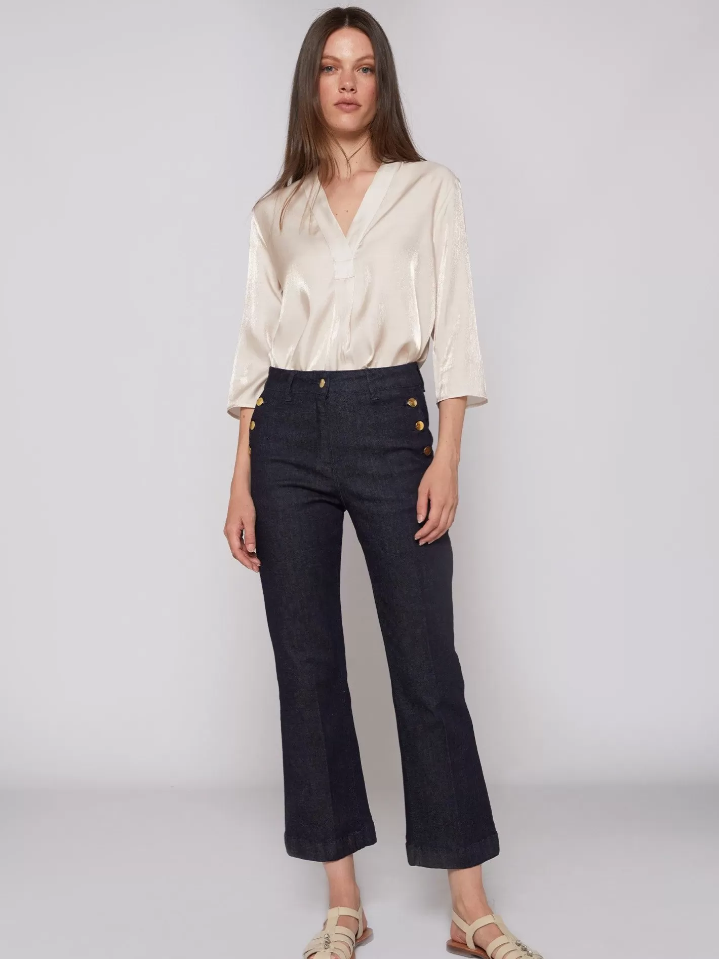 Pantalones | Vilagallo Pantalon Amelie Dark Denim