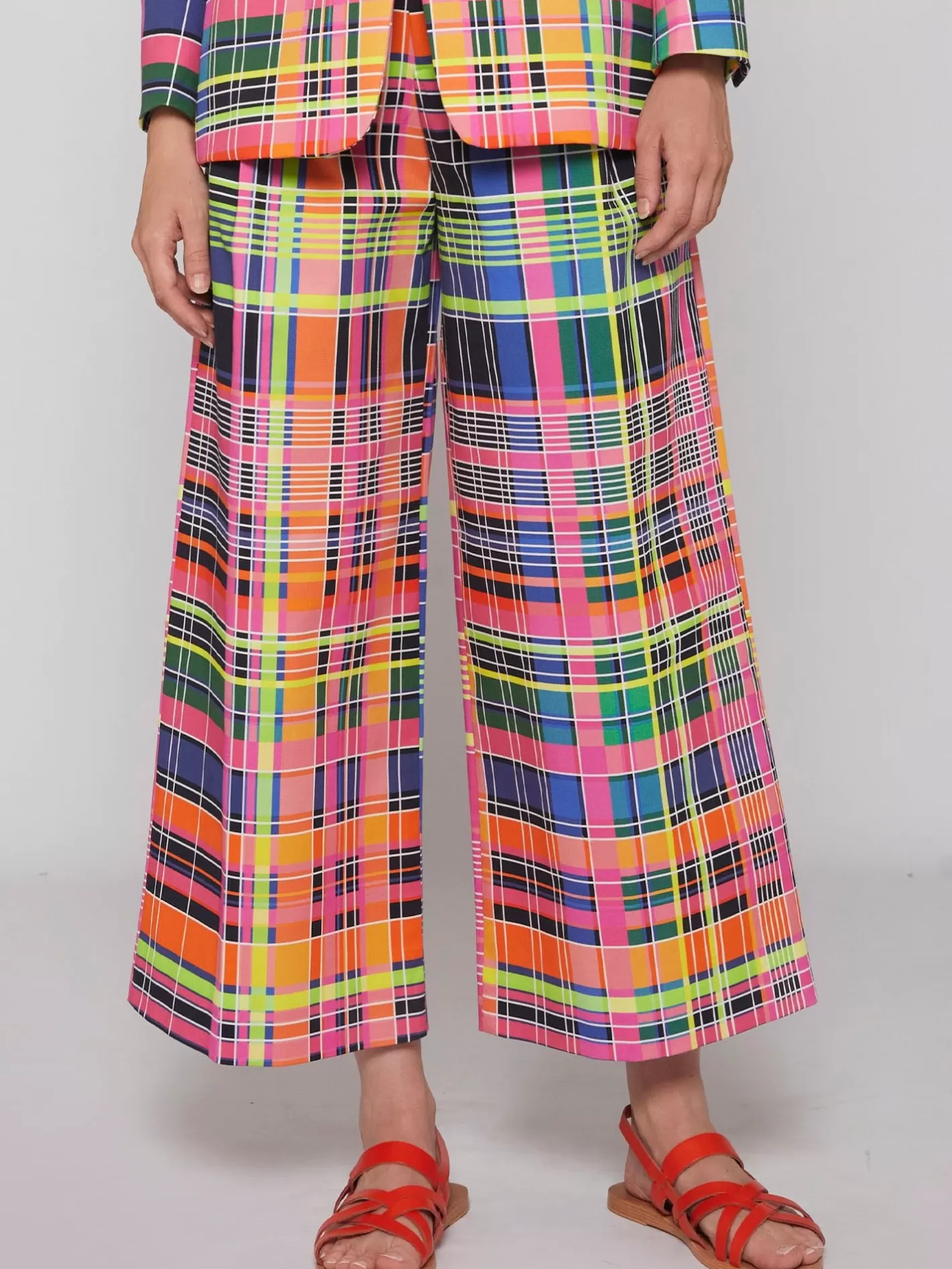 Pantalones | Vilagallo Pantalon Brisa Multicolour Check Gabardi