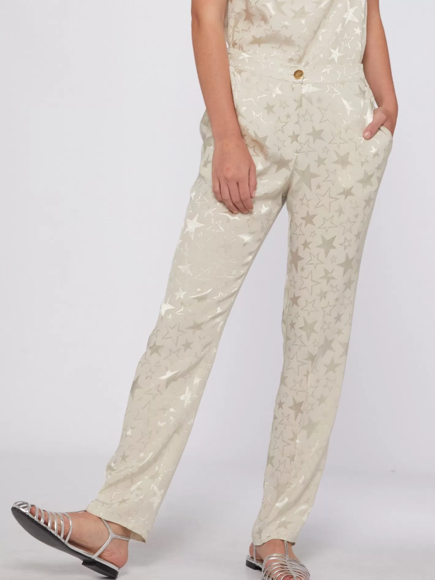 Pantalones | Vilagallo Pantalon Jacquard Estrellas