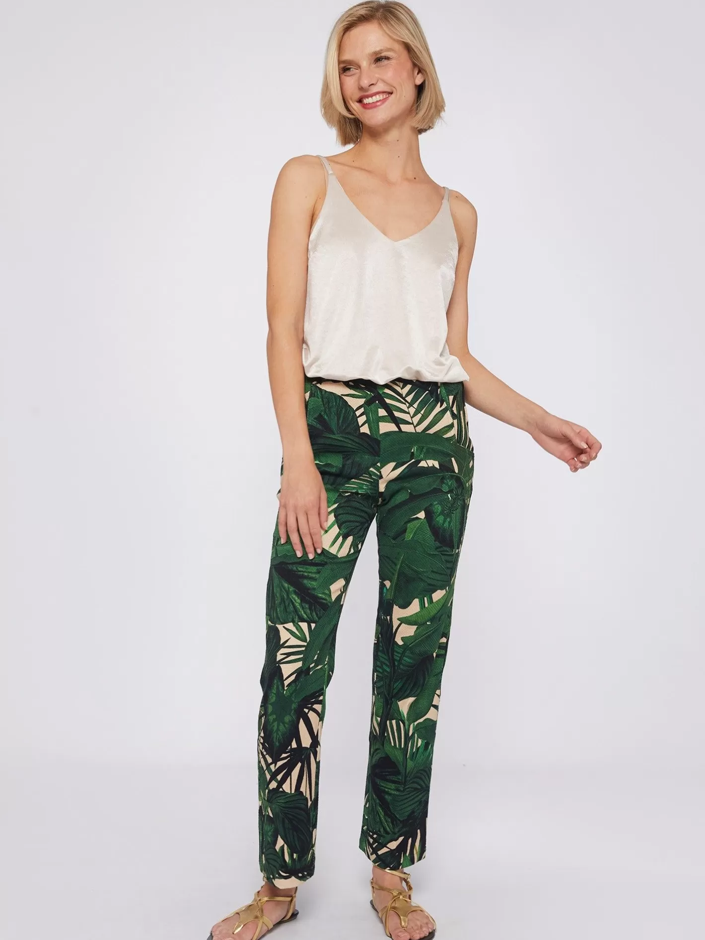 Pantalones | Vilagallo Pantalon Lidia Maxi Tropical Print