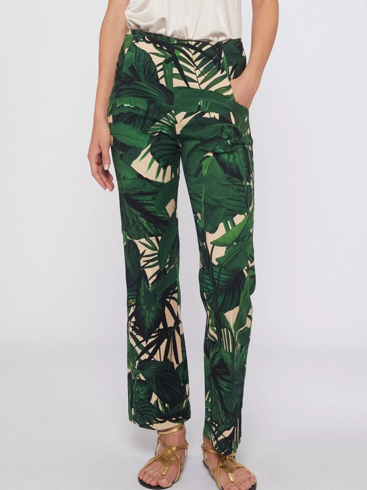 Pantalones | Vilagallo Pantalon Lidia Maxi Tropical Print