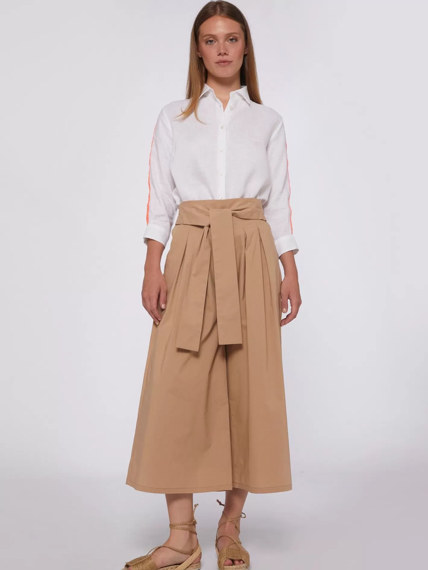 Pantalones | Vilagallo Pantalon Marie Beige Poplin