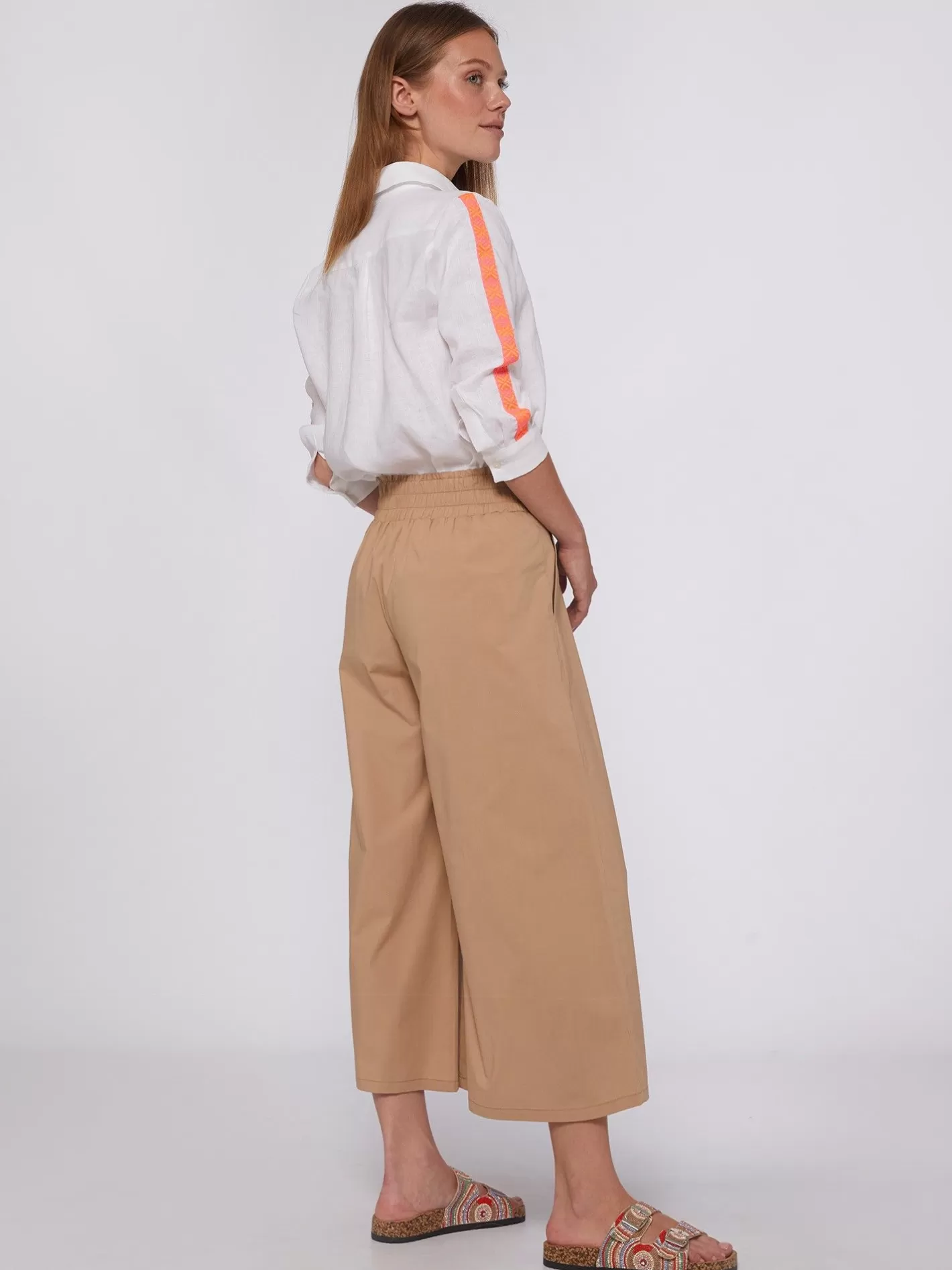 Pantalones | Vilagallo Pantalon Marie Beige Poplin