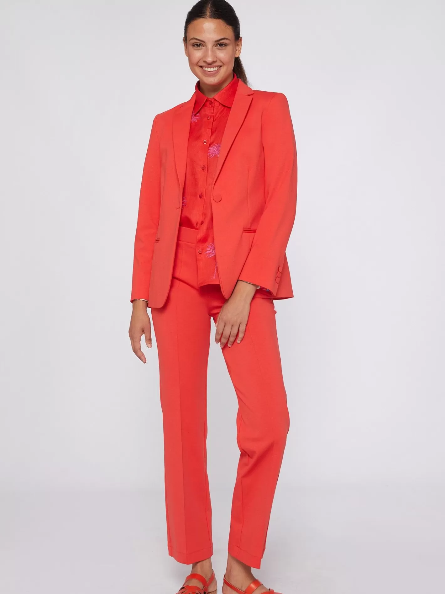 Pantalones | Vilagallo Pantalon Punto Coral Perfect Fit