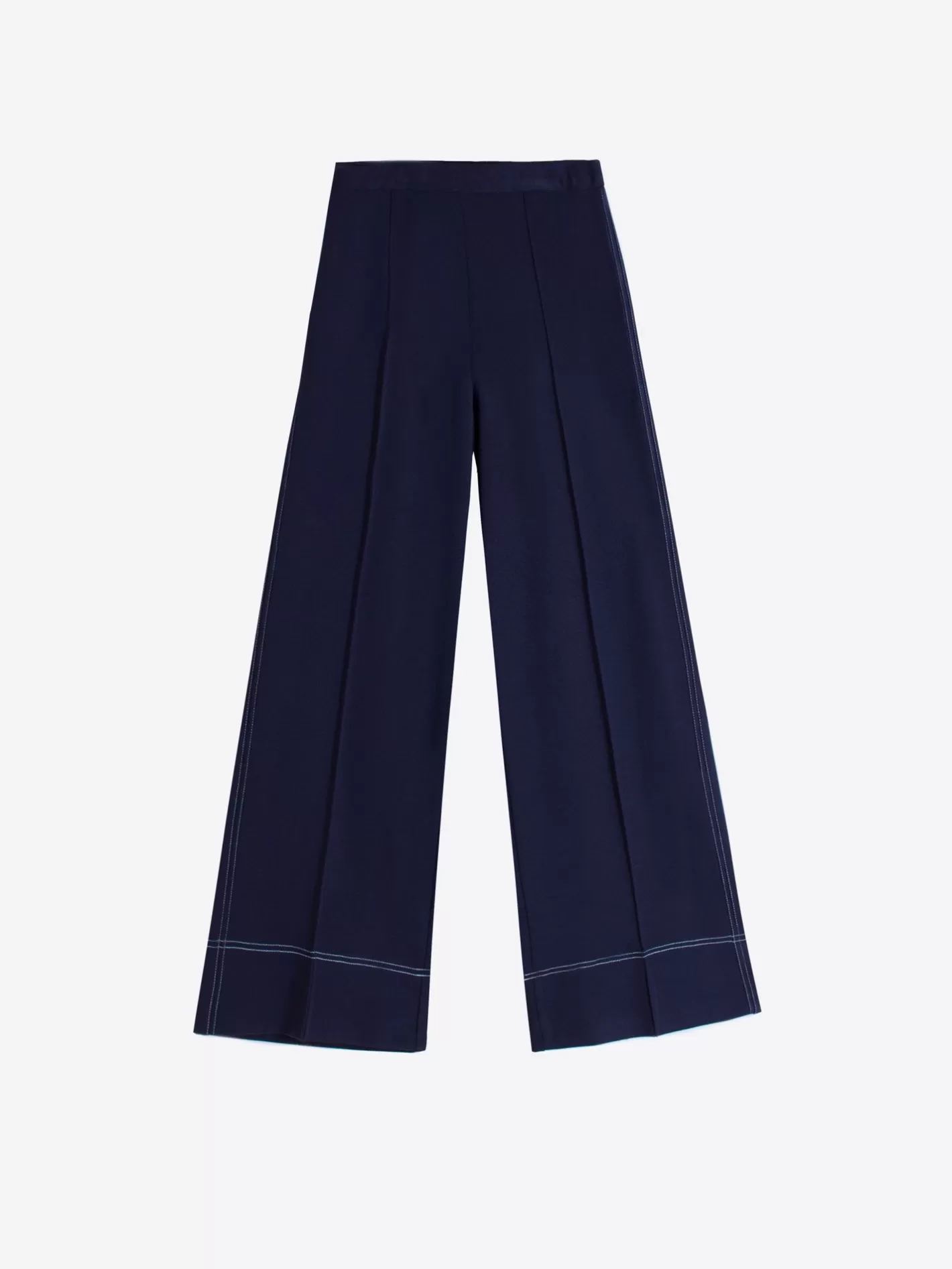 Pantalones | Vilagallo Pantalon Punto Navy