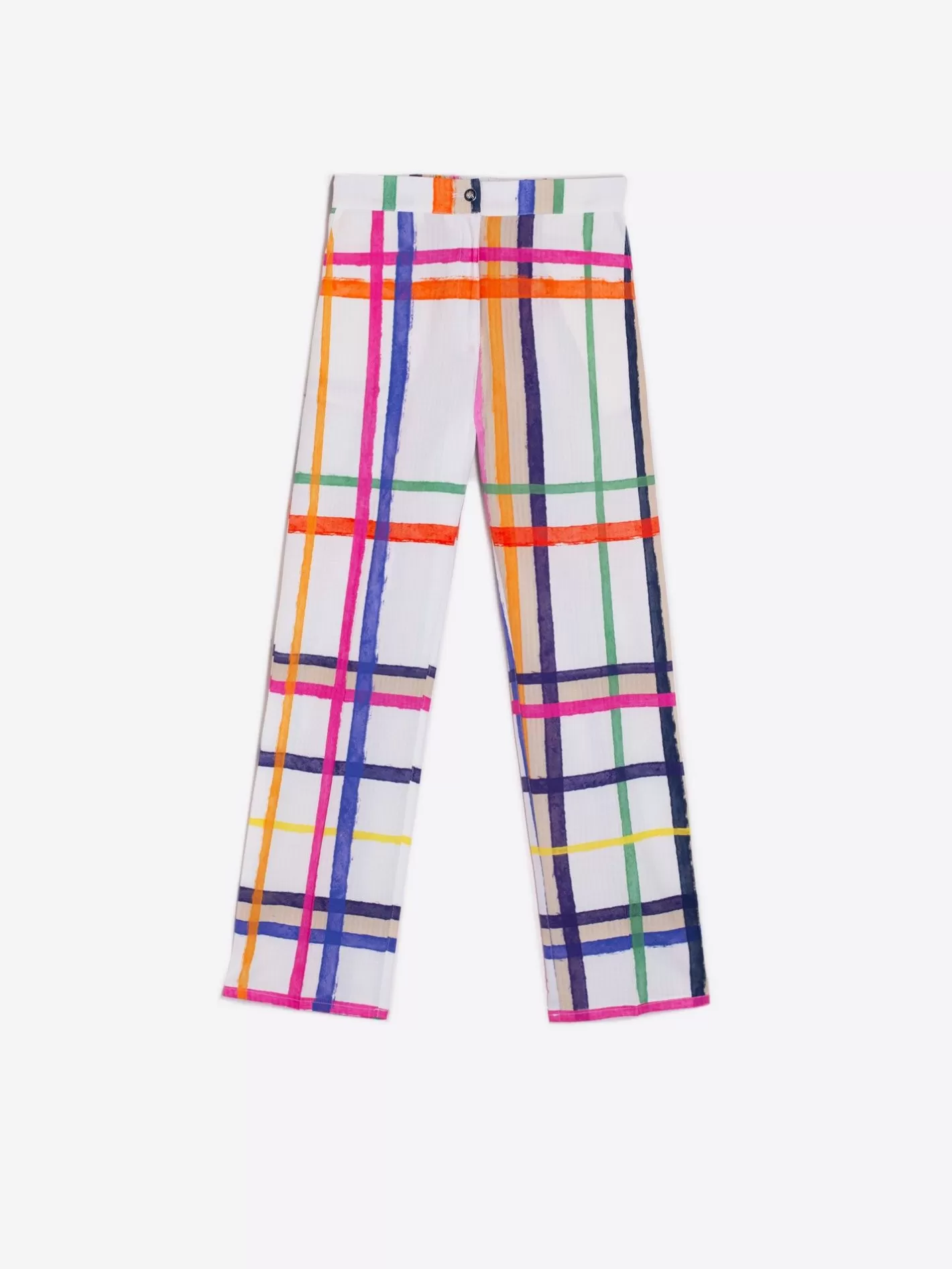 Pantalones | Vilagallo Pantalon Tiffany Check Watercolour Print