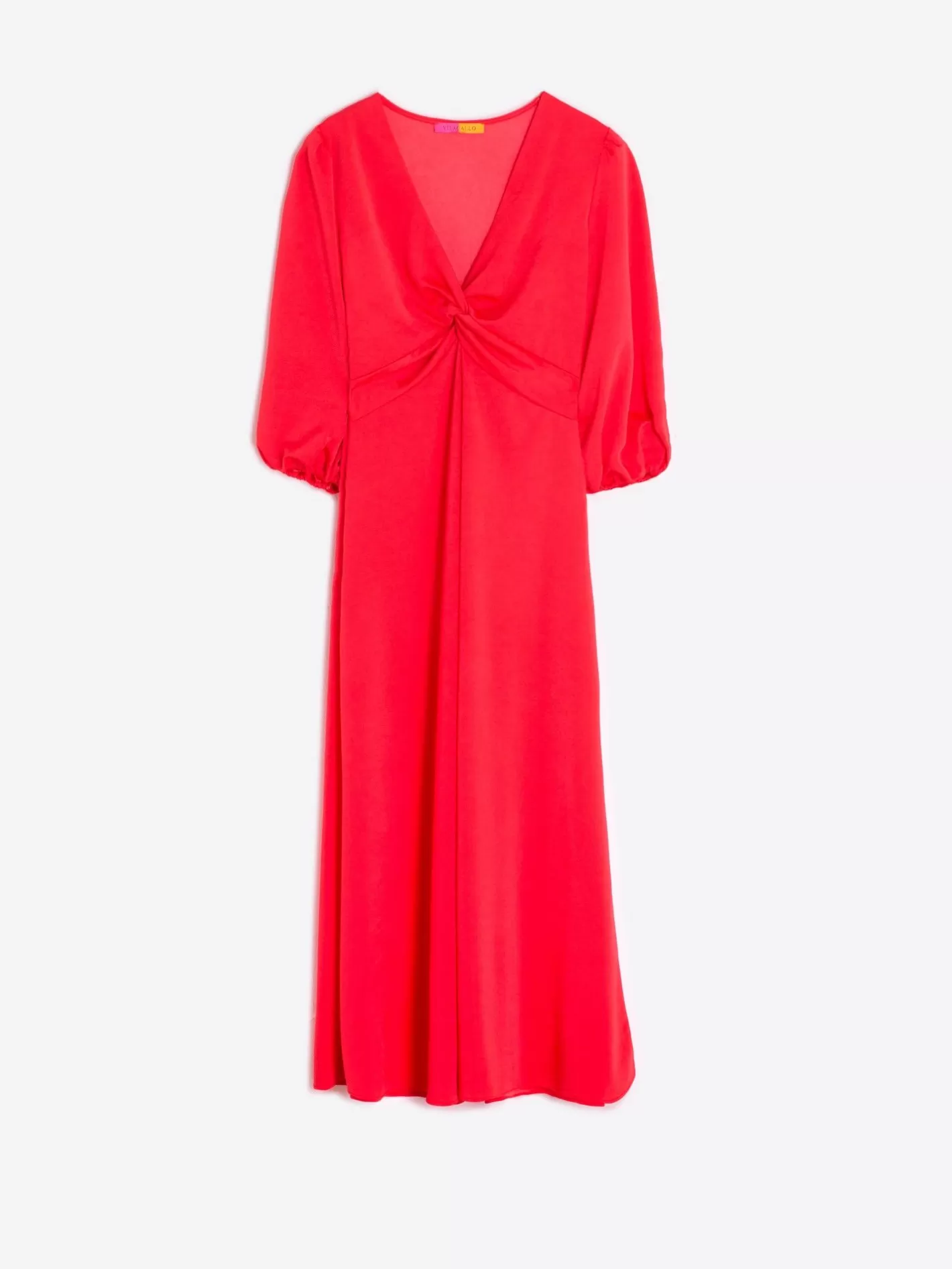 Vestidos | Vilagallo Vestido Carolina Coral Knit Satin