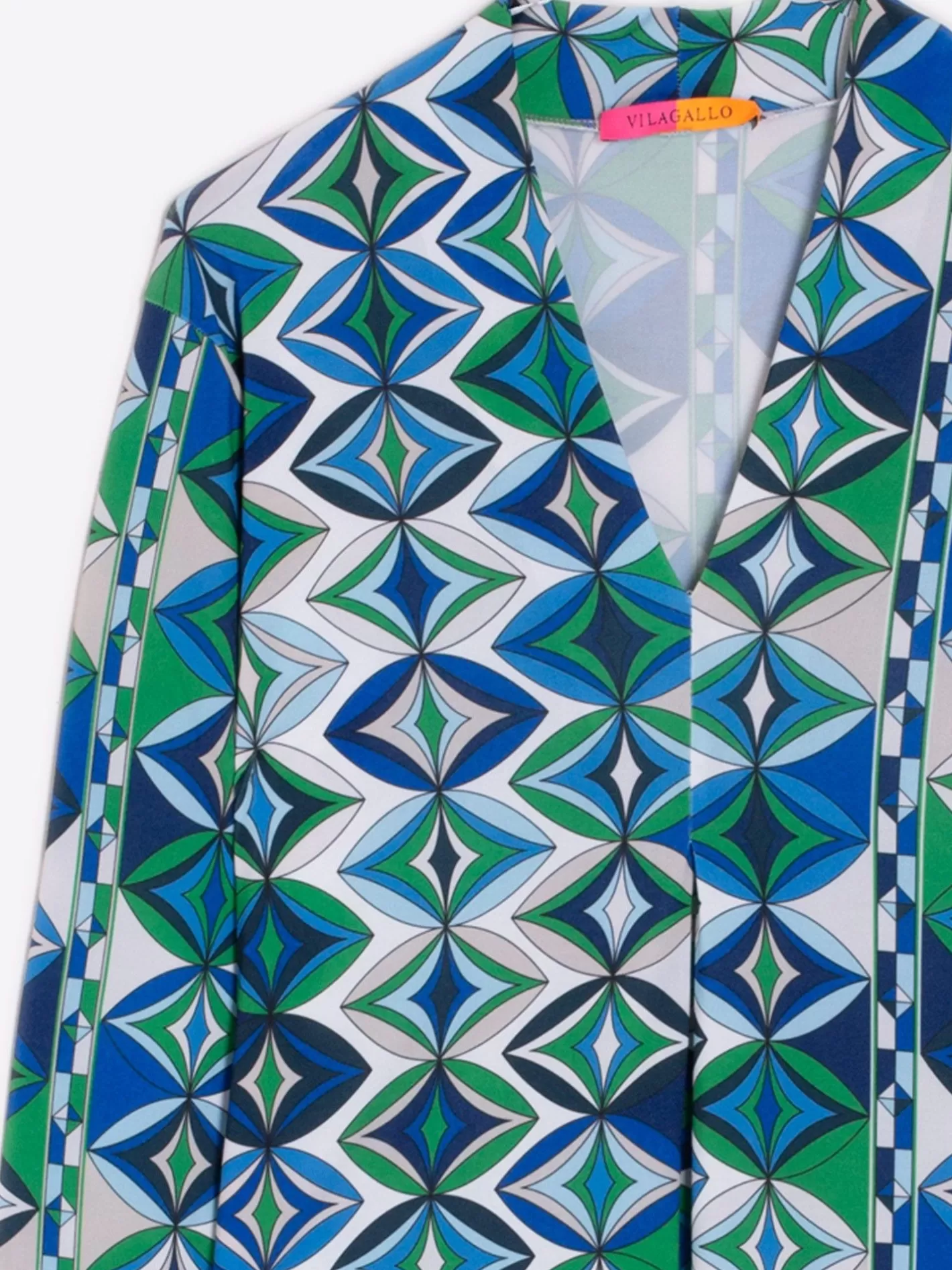 Vestidos | Vilagallo Vestido Noam Green Geometric Knit Print