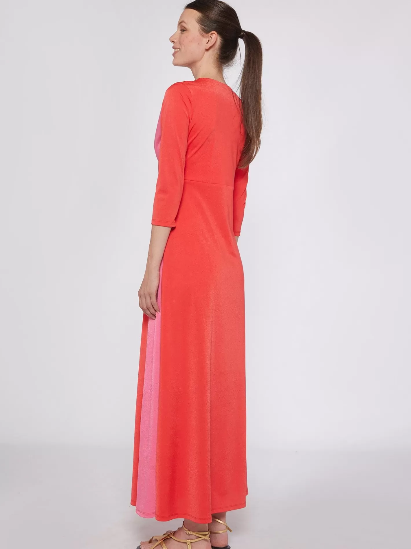 Vestidos | Vilagallo Vestido Punto Largo Satinado Bicolor